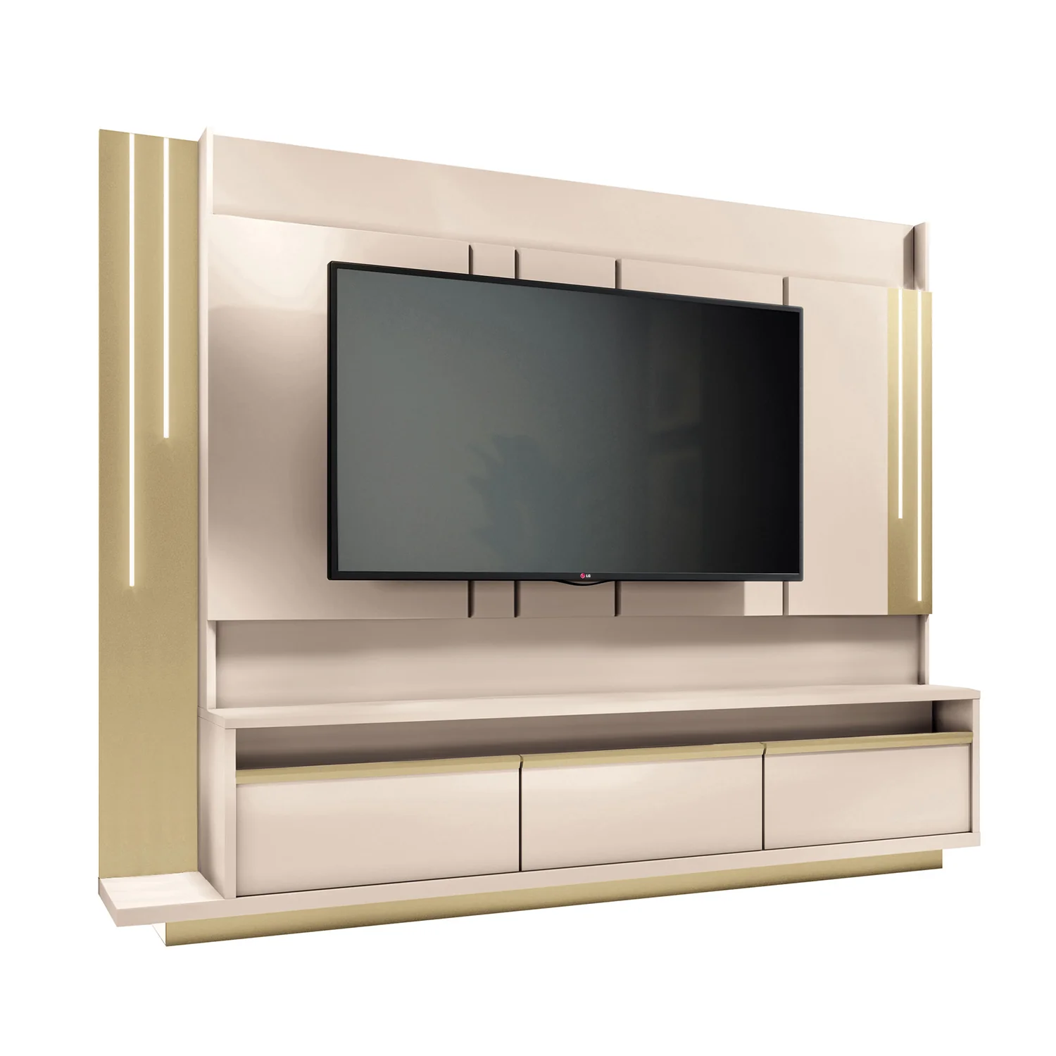 Centro De Entretenimiento Smart Off White, Champaña 240X192 - Image 3