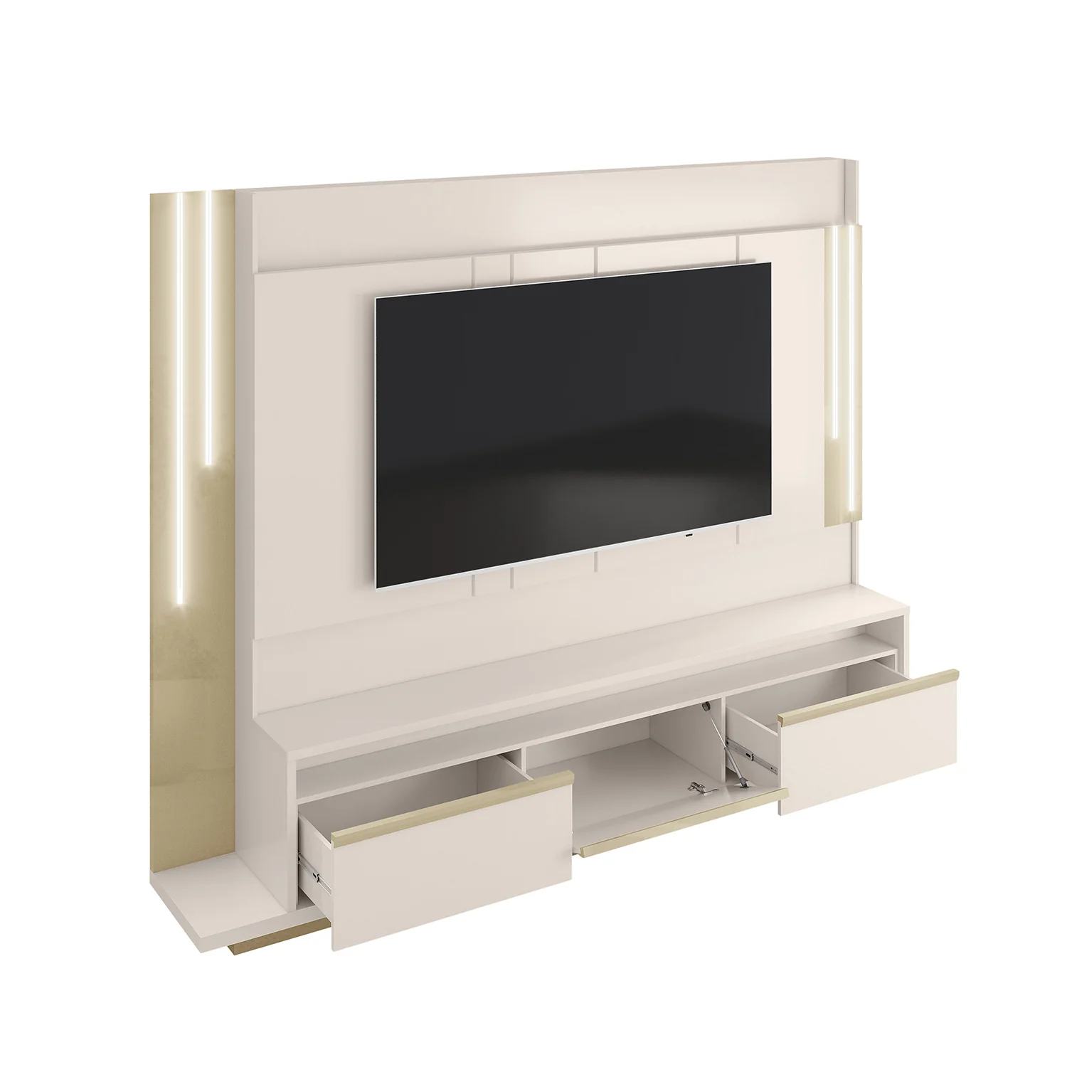 Centro De Entretenimiento Smart Off White, Champaña 240X192 - Image 4