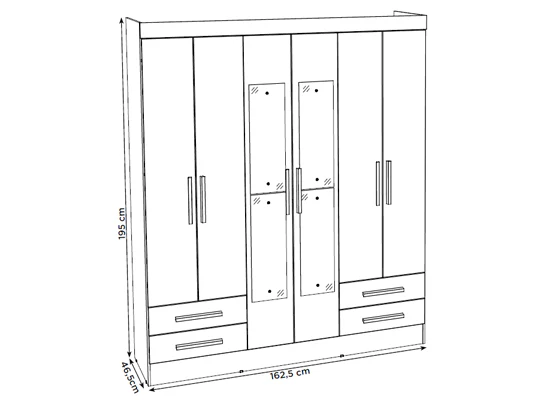 Closet Gian Natural, Off White 162X195X46 - Image 9