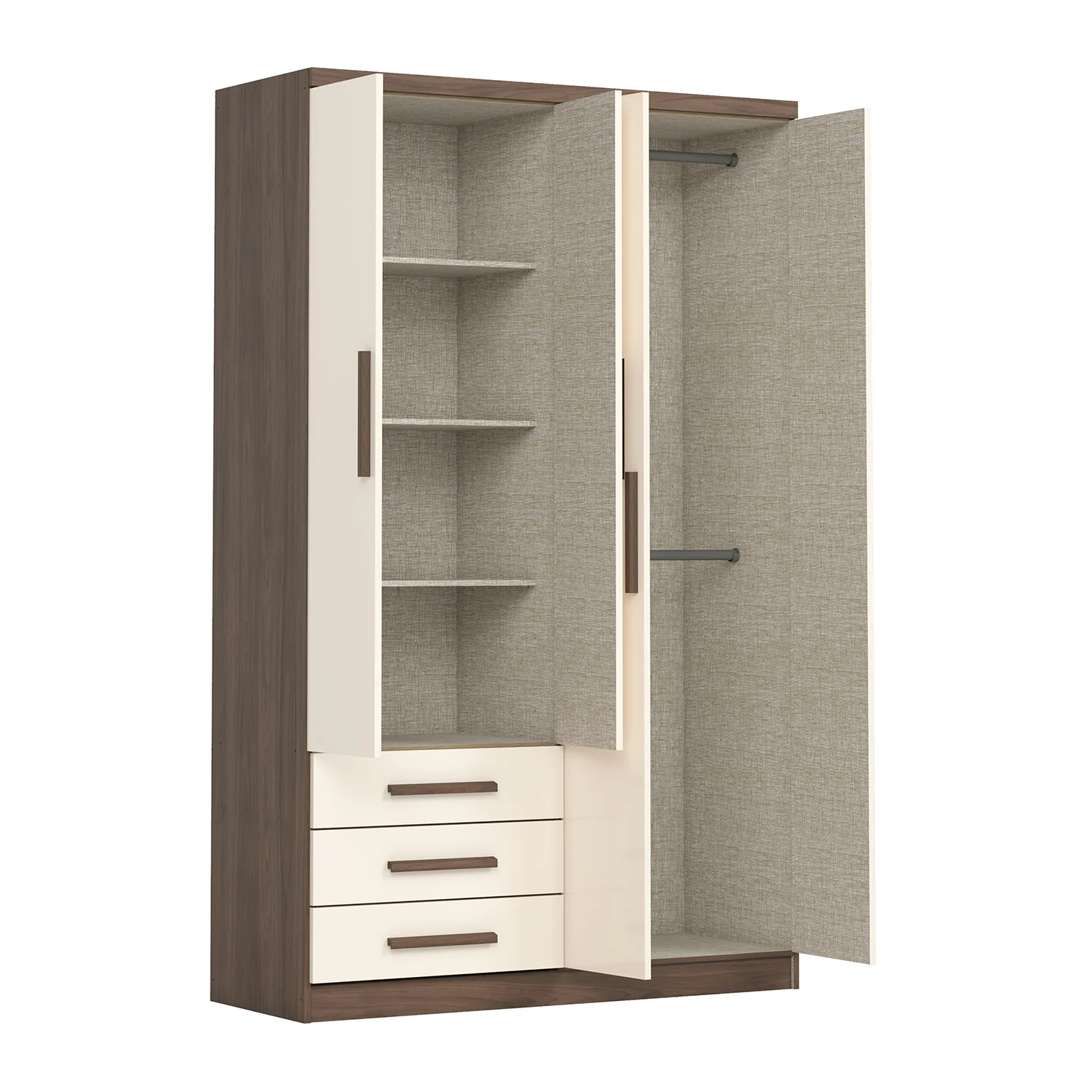Closet Moratti 121X195X46 Natural, Off White - Image 4