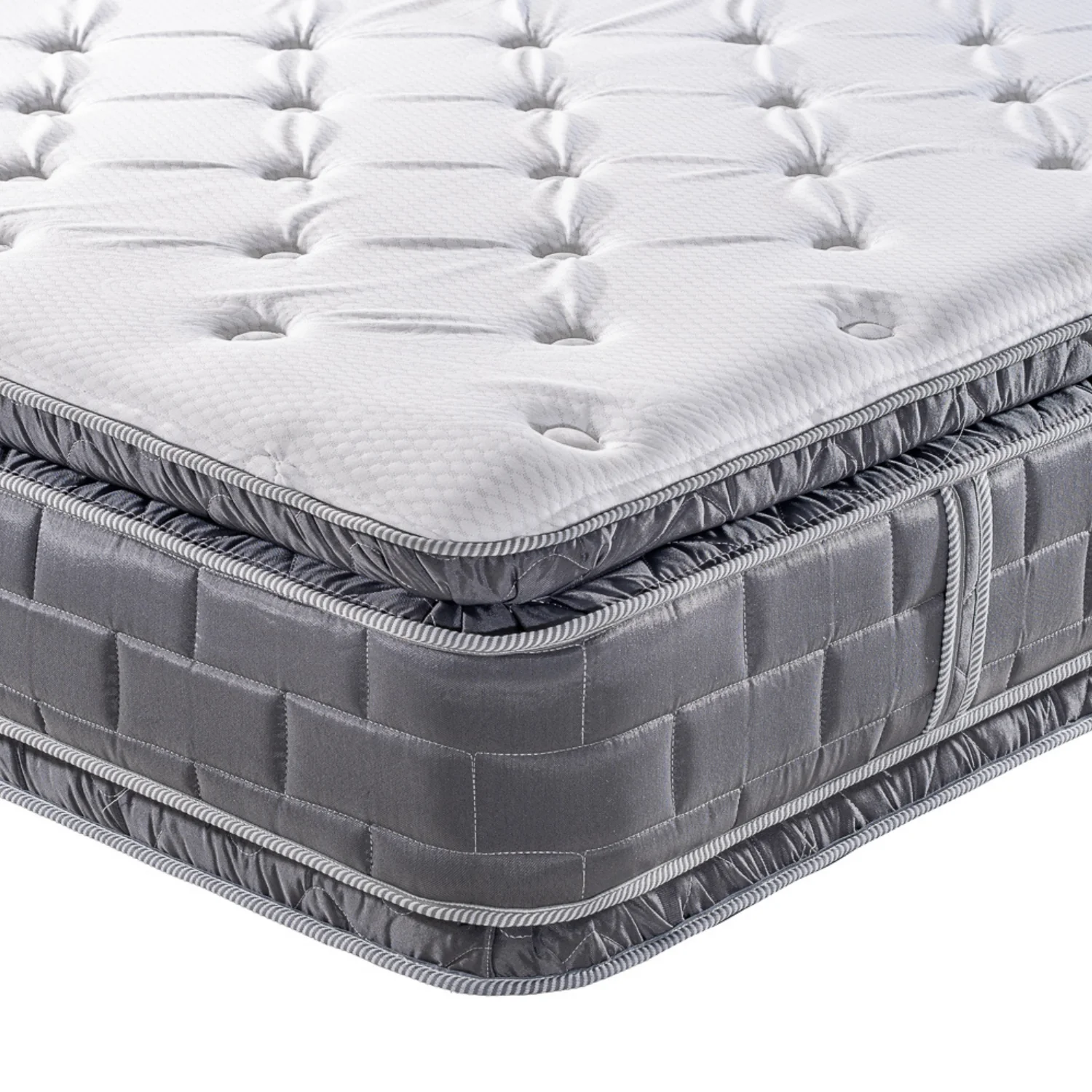 Colchón Queen Aurora Gris Doble Pillow Top (Garantía 15 Años) - Image 5
