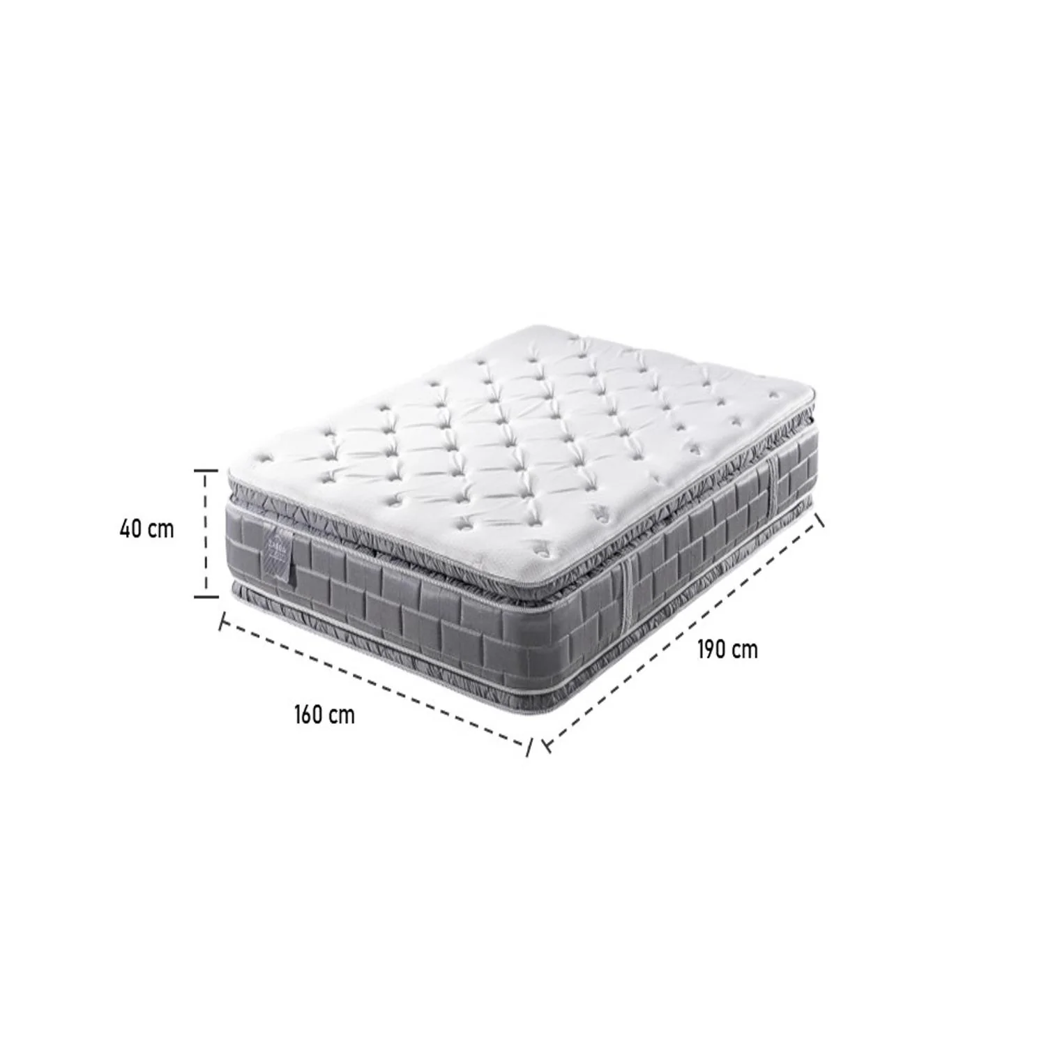 Colchón Queen Aurora Gris Doble Pillow Top (Garantía 15 Años) - Image 6