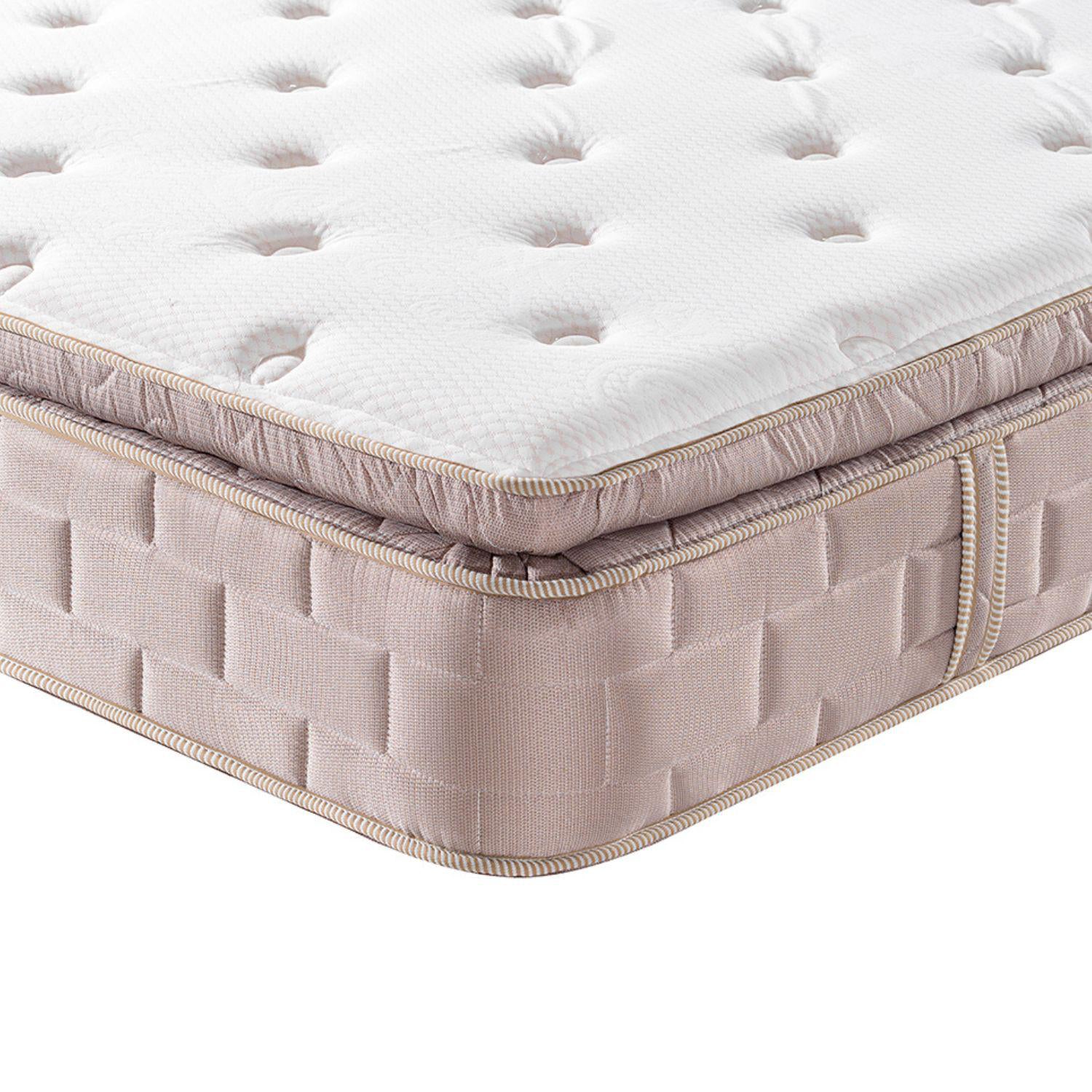 Combo Colchón Doble Aurora Pillow Top (Garantía 15 Años) + Cama Beige - Image 4