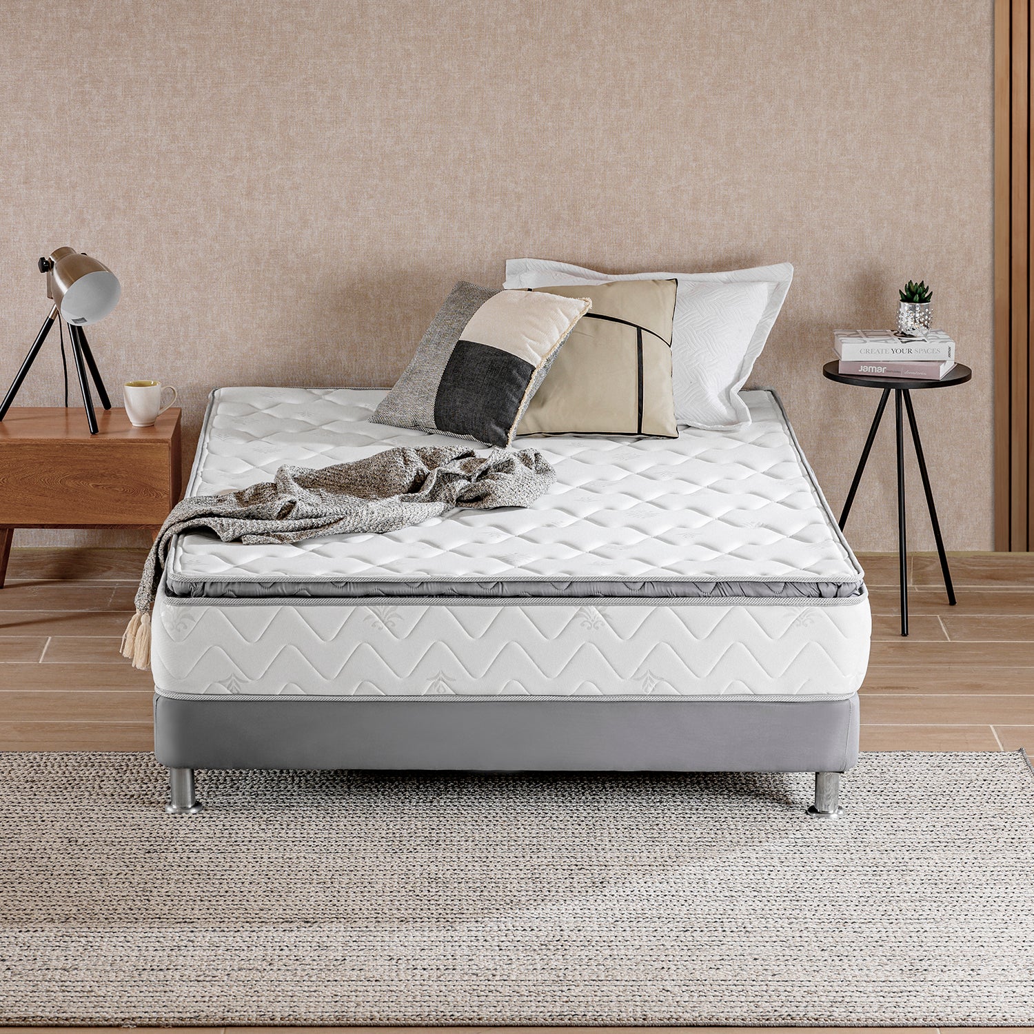 Combo Colchón Doble Valencia Pillow Top (Garantia 7 años)+Somier - Image 3