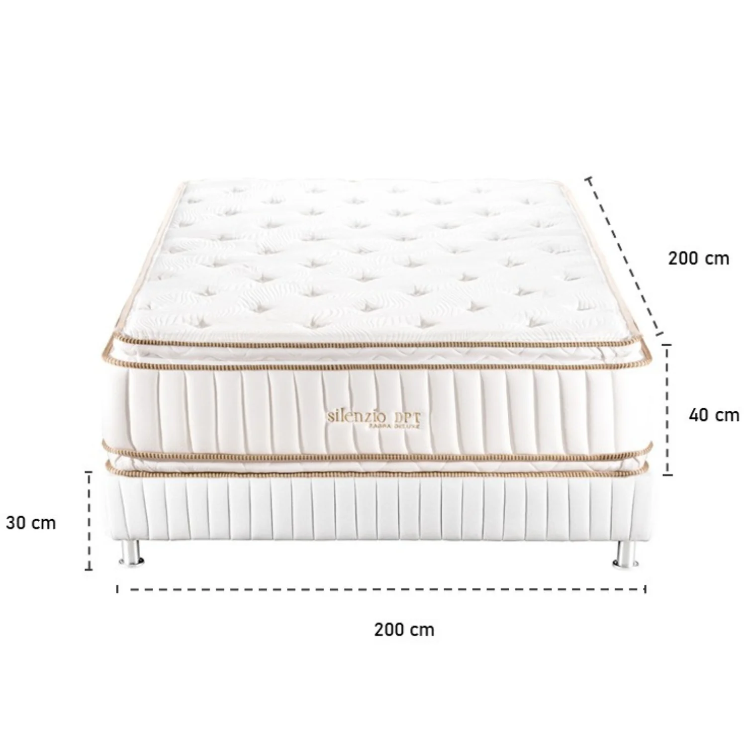 Combo Colchón King Silenzio Deluxe Doble Pillow Top + Somier Par + Almohada (Garantía 15 Años) - Image 4