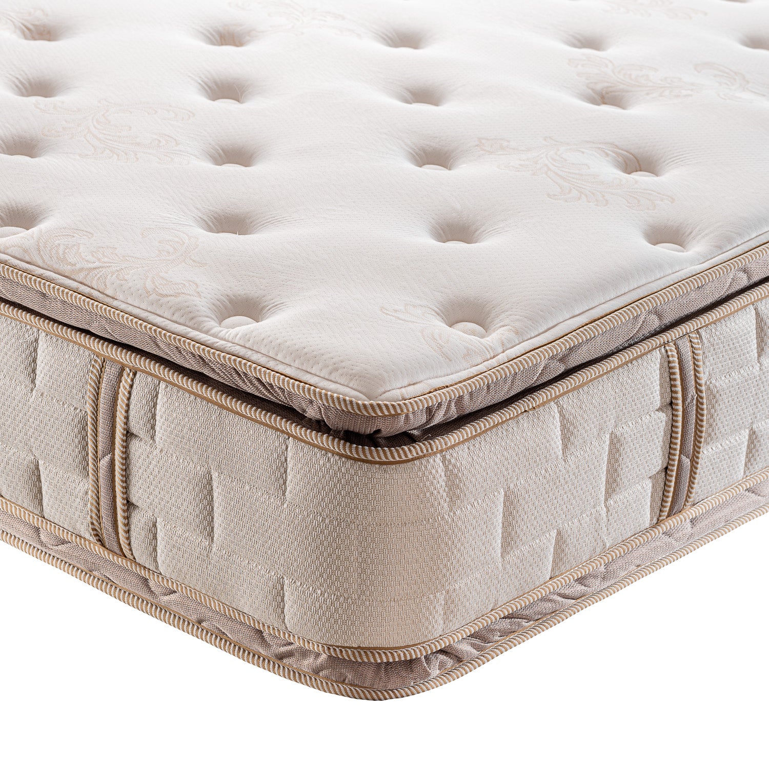 Combo Colchón Queen Bronce Beige Doble Pillow Top (Garantia 20 años) - Image 4