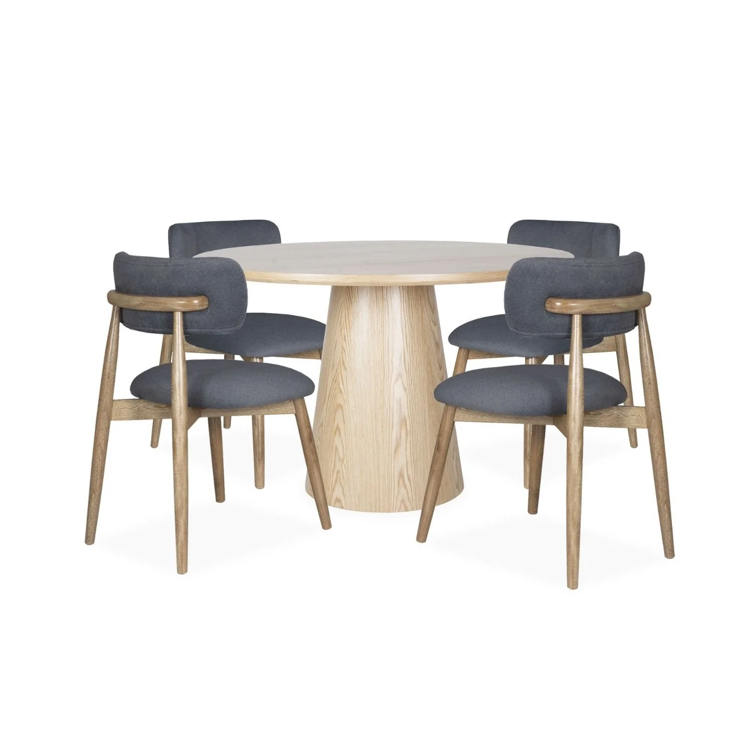Comedor 4 Puestos Ankara Velvet Primada Plomo, Natural
