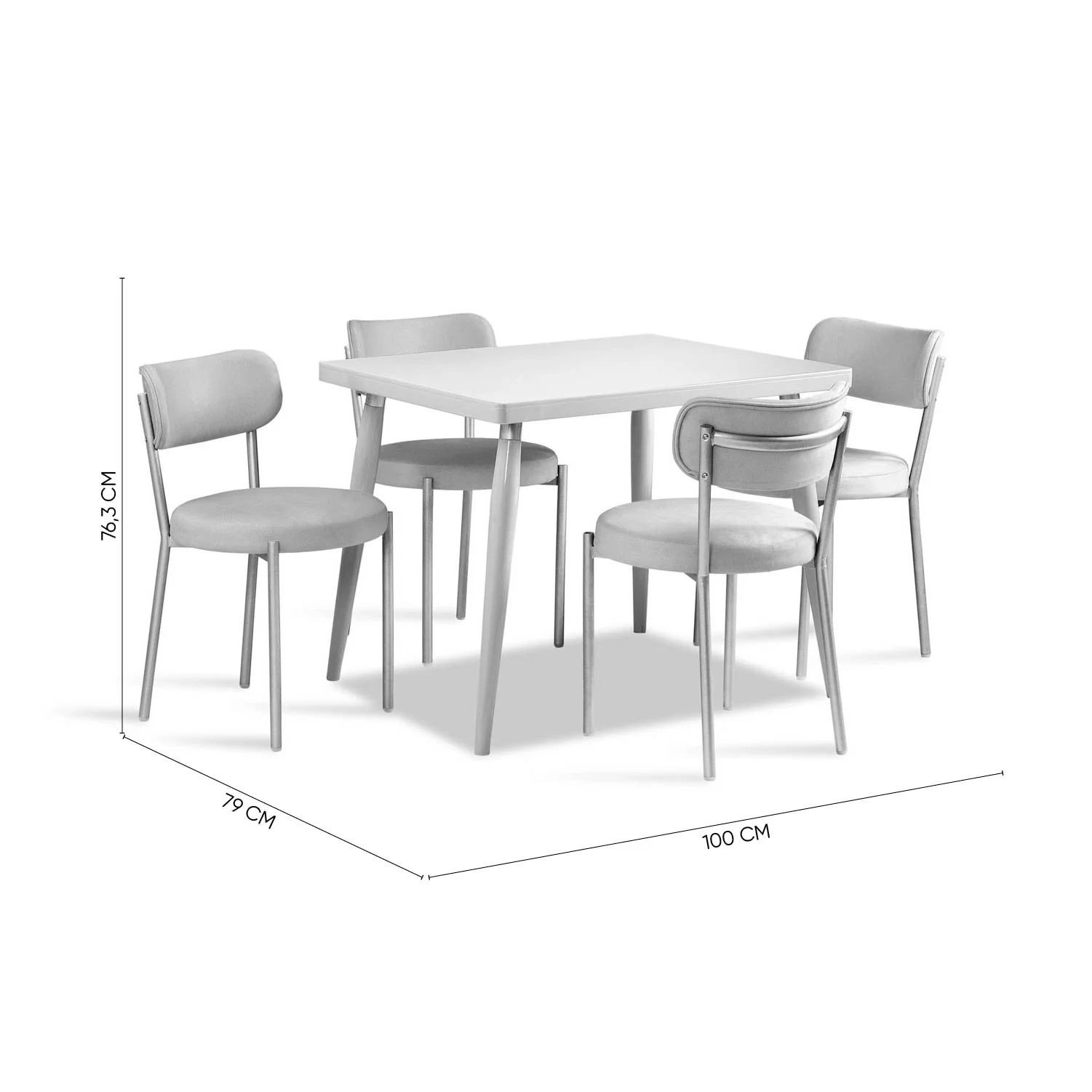 Comedor 4 Puestos Arthur Velvet Eleganza Crudo, Champaña - Image 12