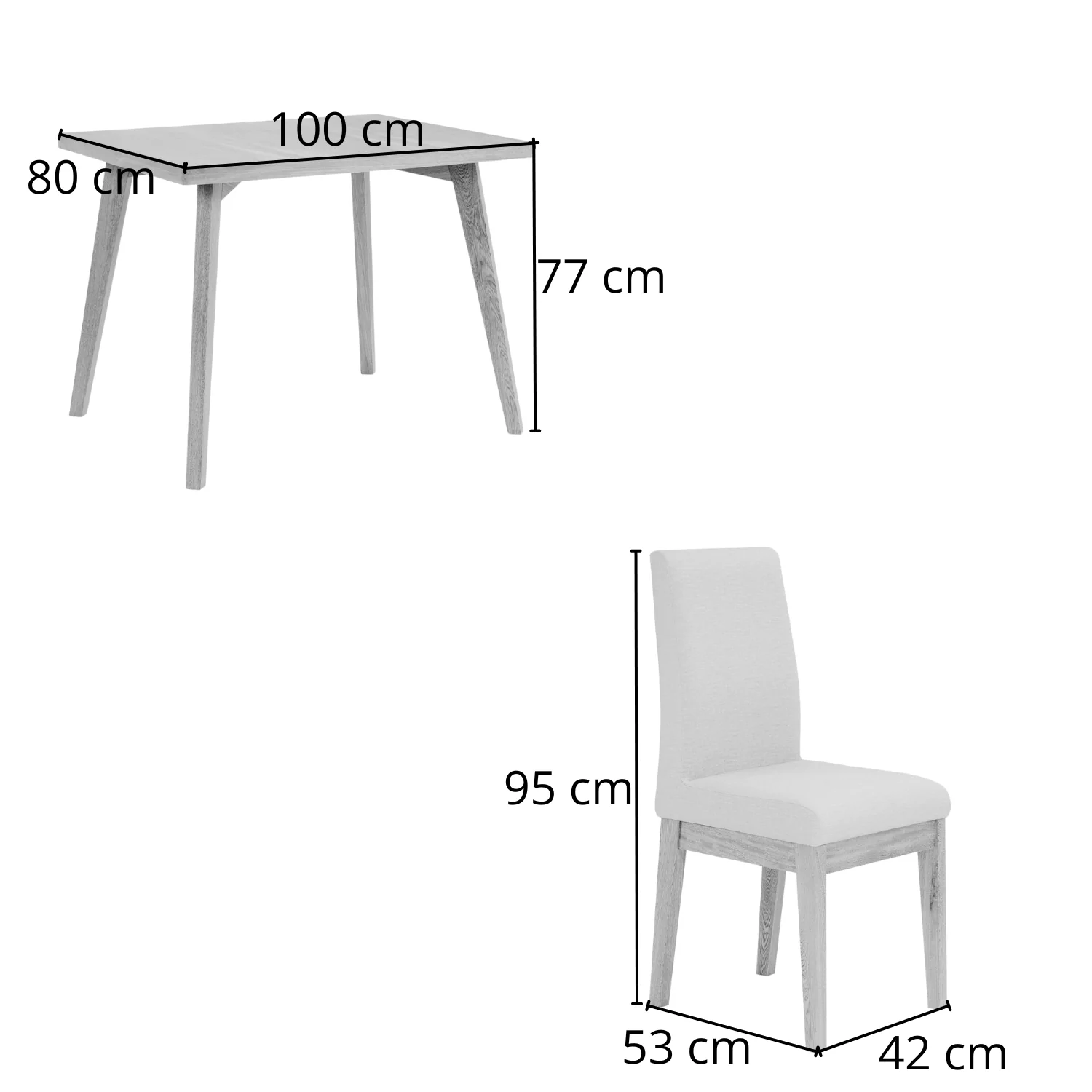 Comedor 4 Puestos Cannes Eurolino Marbella Marfil, Natural - Image 10