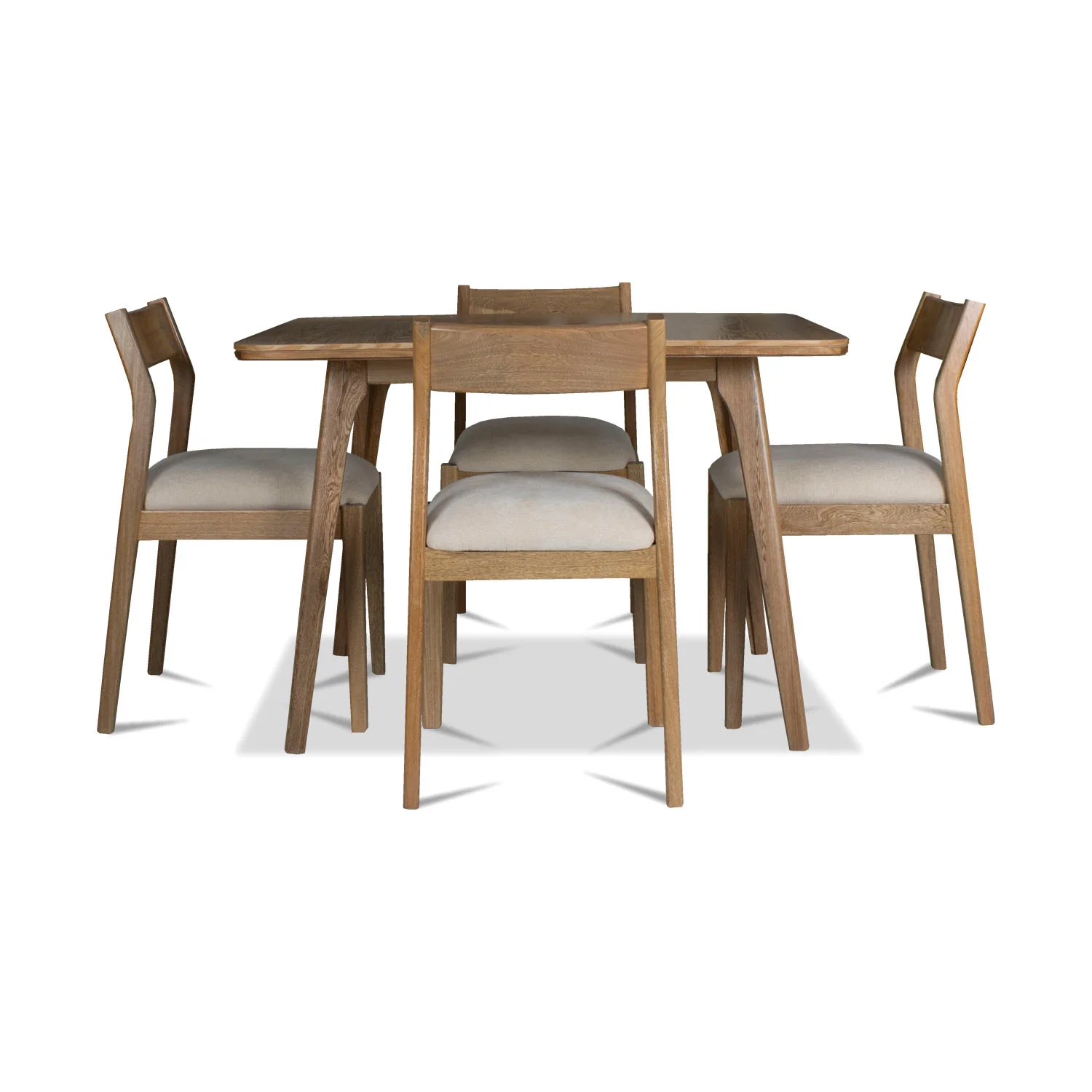 Comedor 4 Puestos Dalton Chenille Almedra, Natural - Image 2