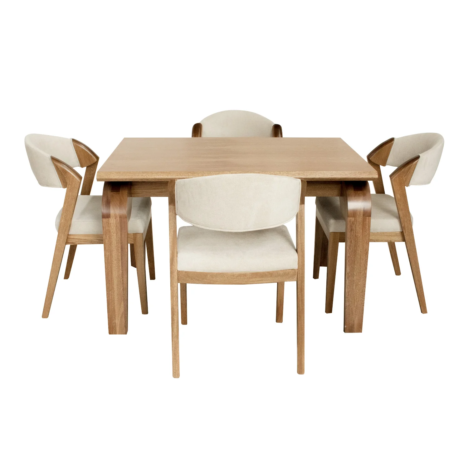 Comedor 4 Puestos Estambul Microfibra Beige, Natural - Image 4