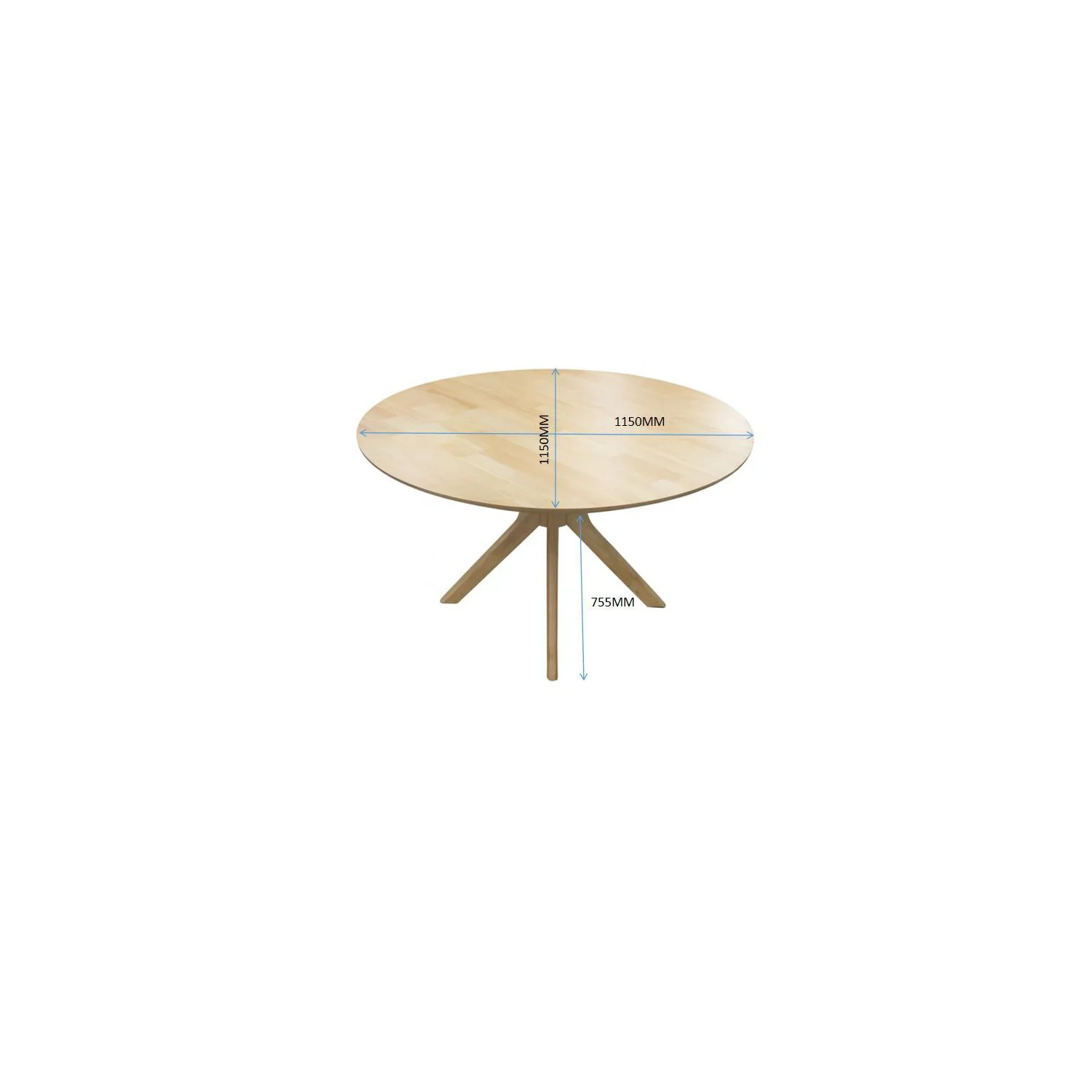 Comedor 4 Puestos Gales Circular Natural, Beige - Image 3