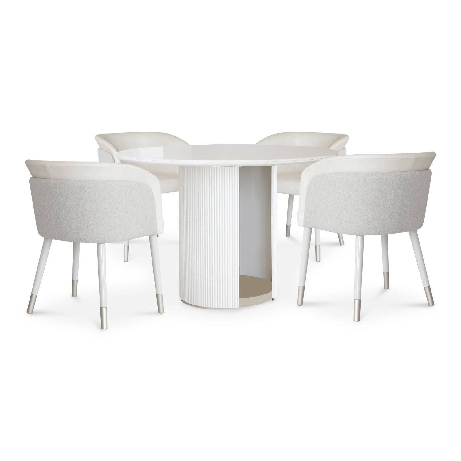 Comedor 4 Puestos Ginebra Eurolino Blanco, Off White y Champaña - Image 3