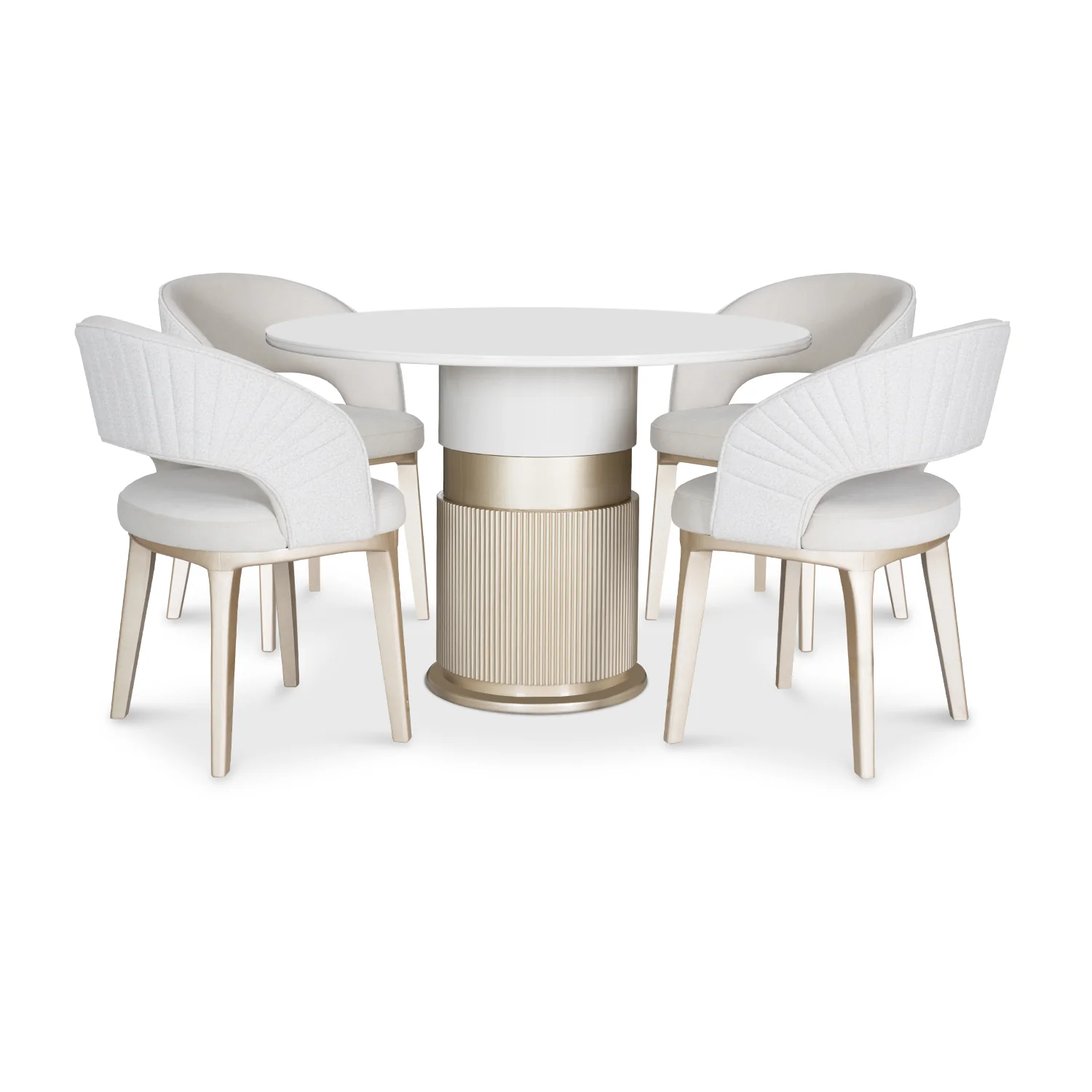 Comedor 4 Puestos Lexus Velvet Siena Marfil Cambra Arena, Champaña