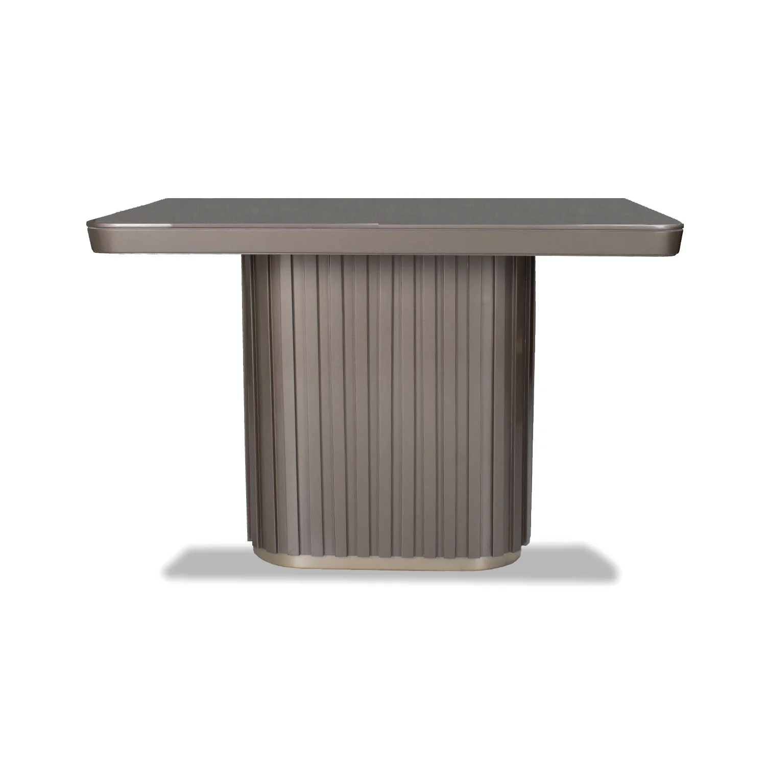 Comedor 4 Puestos Nicole Chenille Touch Almendra, Taupe Perla Cubierta en Madera - Image 3
