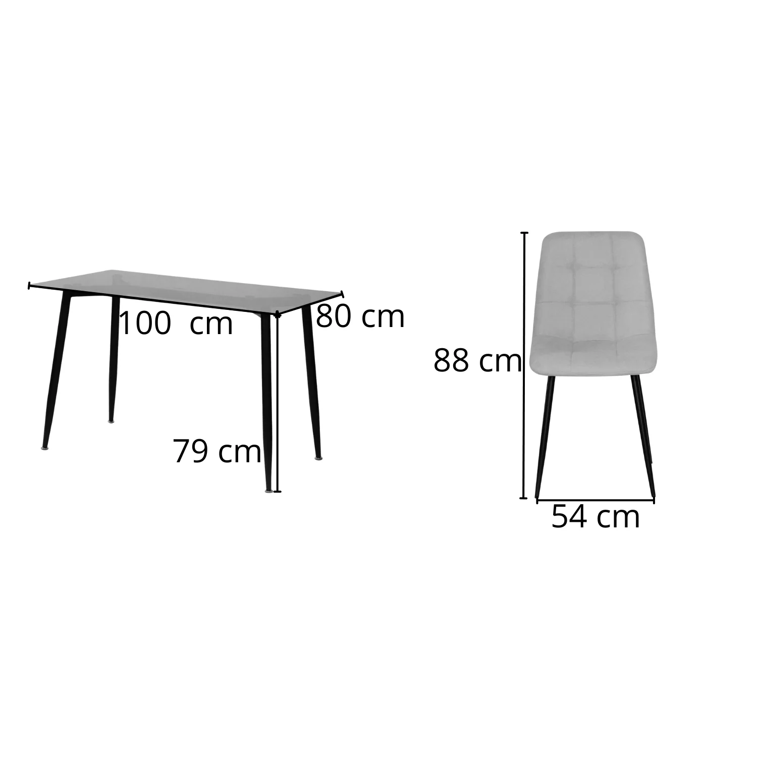 Comedor 4 Puestos Oddy Beige, Negro - Image 6