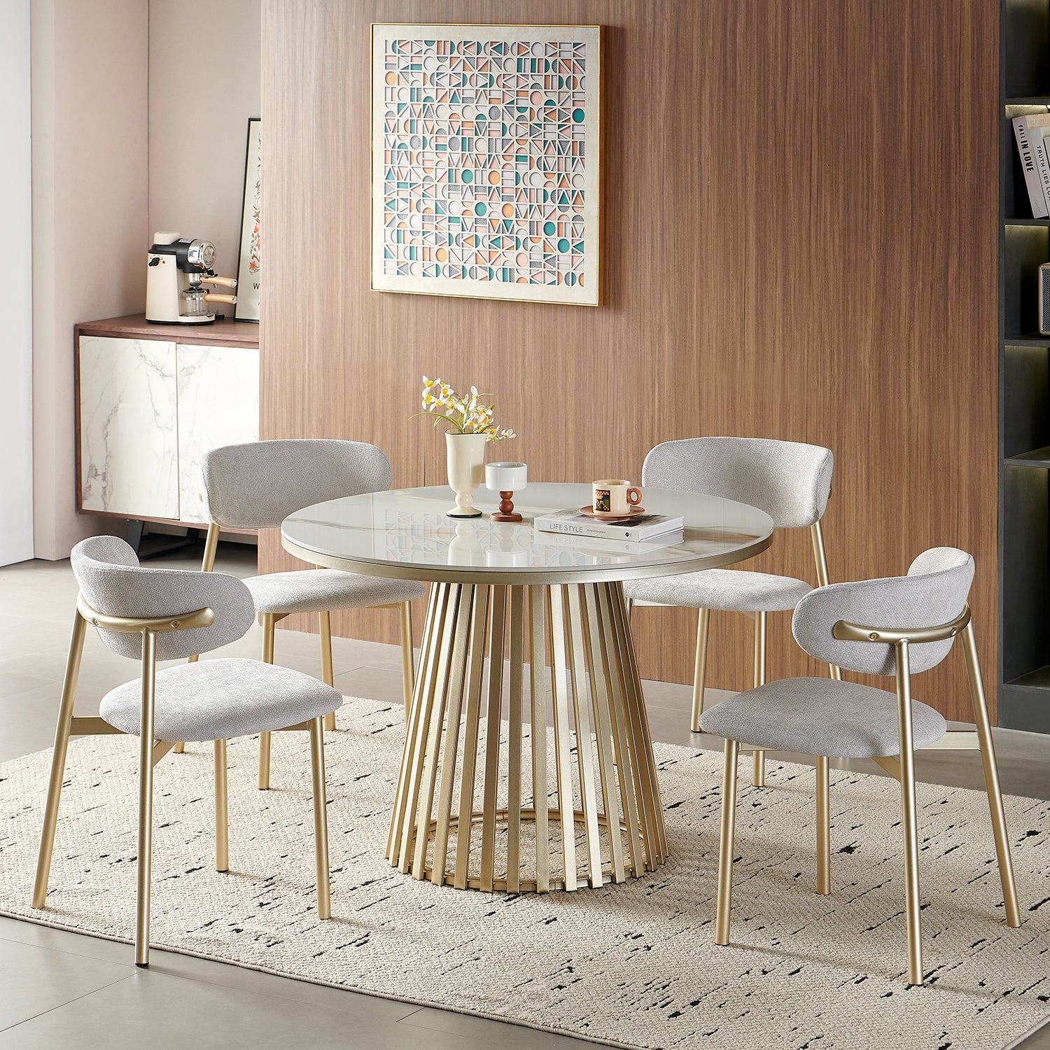 Comedor 4 Puestos Palermo Beige, Champana - Image 2