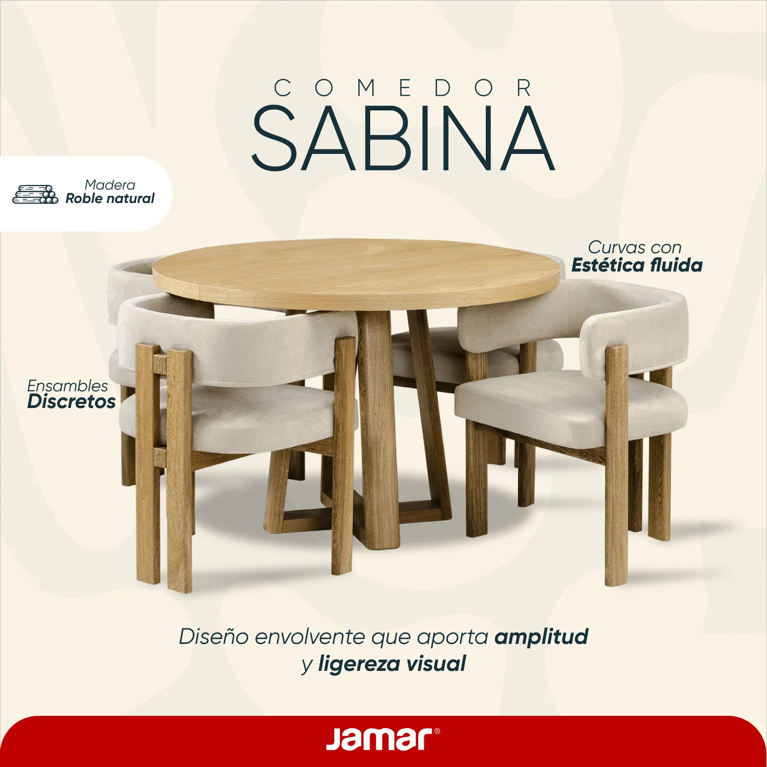 Comedor 4 Puestos Sabina Impetu Arena, Natural - Image 10