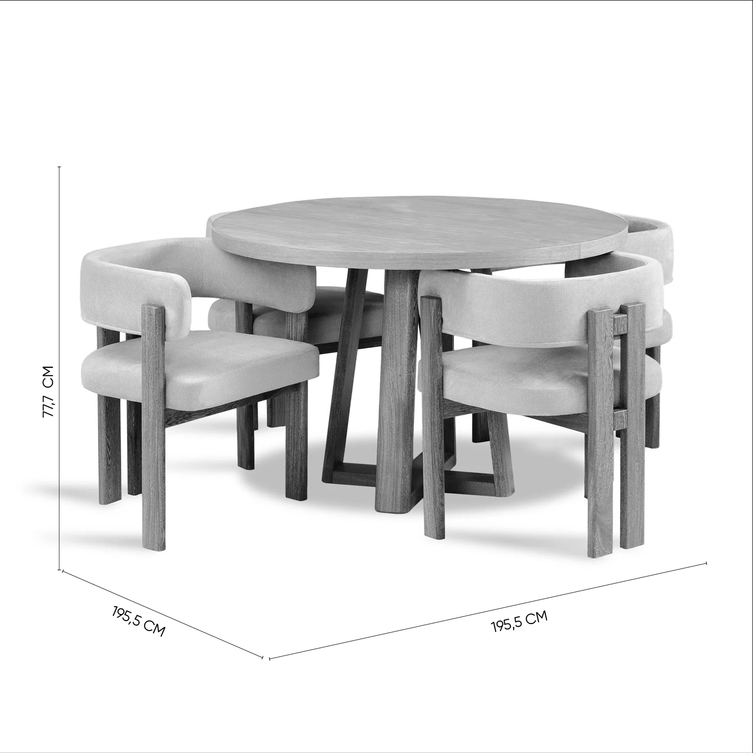 Comedor 4 Puestos Sabina Microfibra Impetu Beige, Natural - Image 8