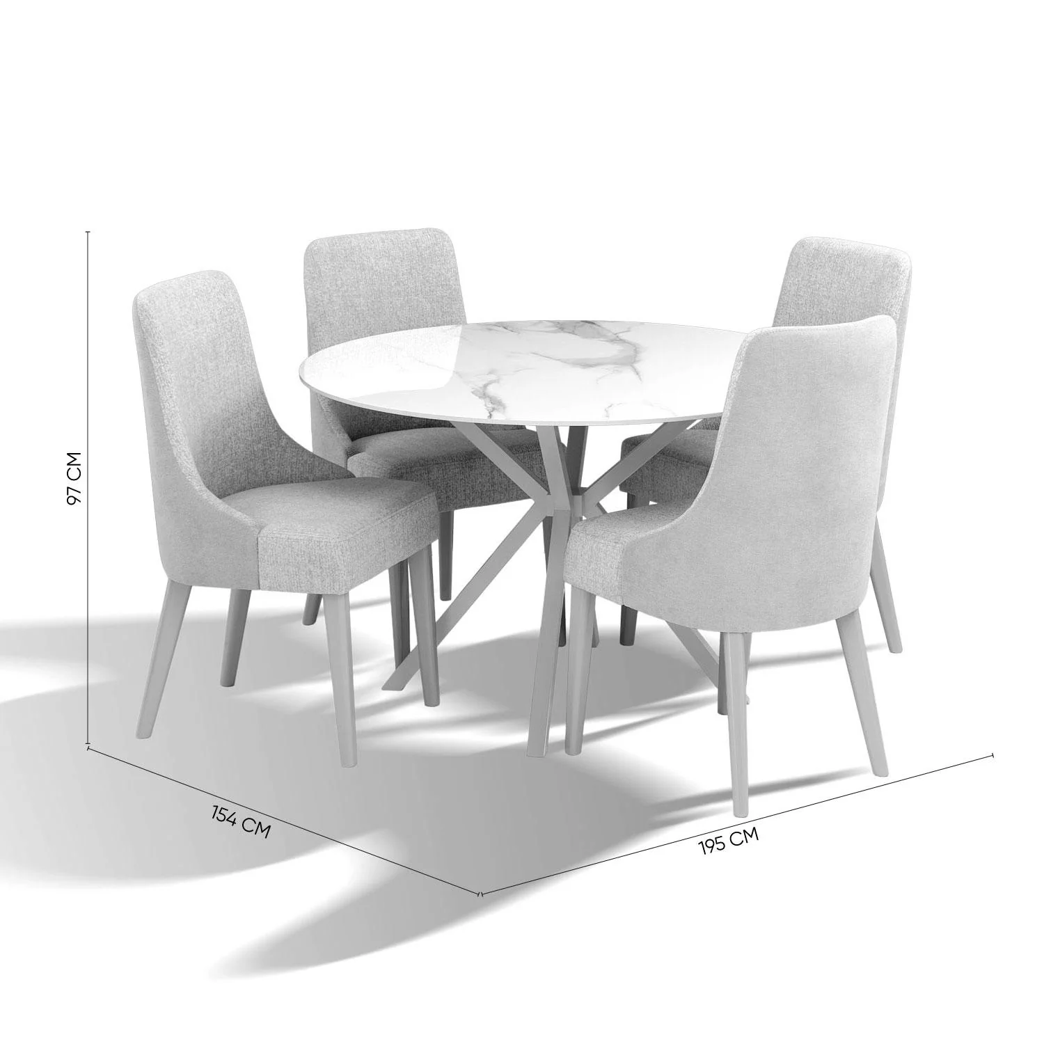 Comedor 4 Puestos Sevilla Boucle Diversa Arena, Latte BPV - Image 10