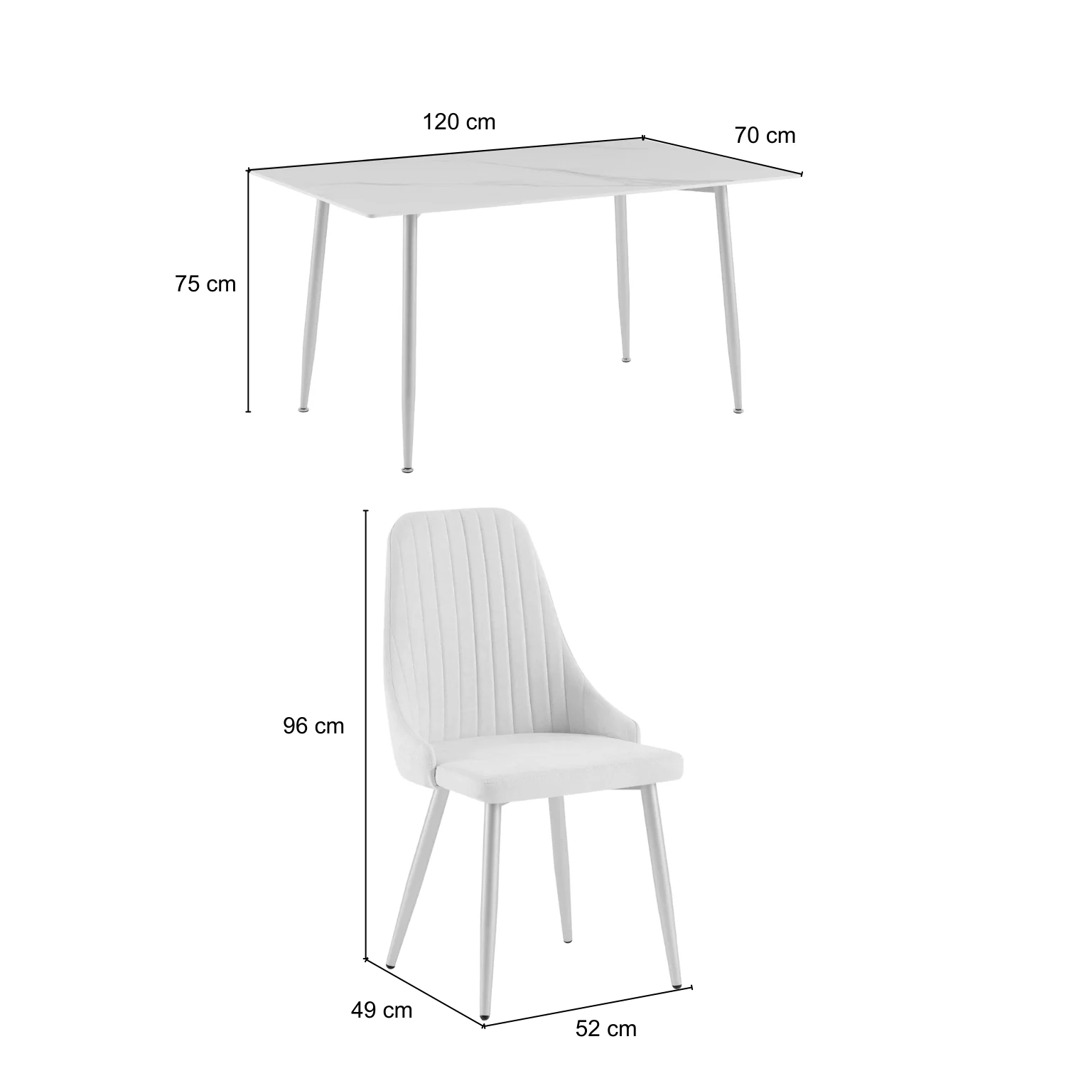 Comedor 4 Puestos Ziu Beige, Champaña - Image 9