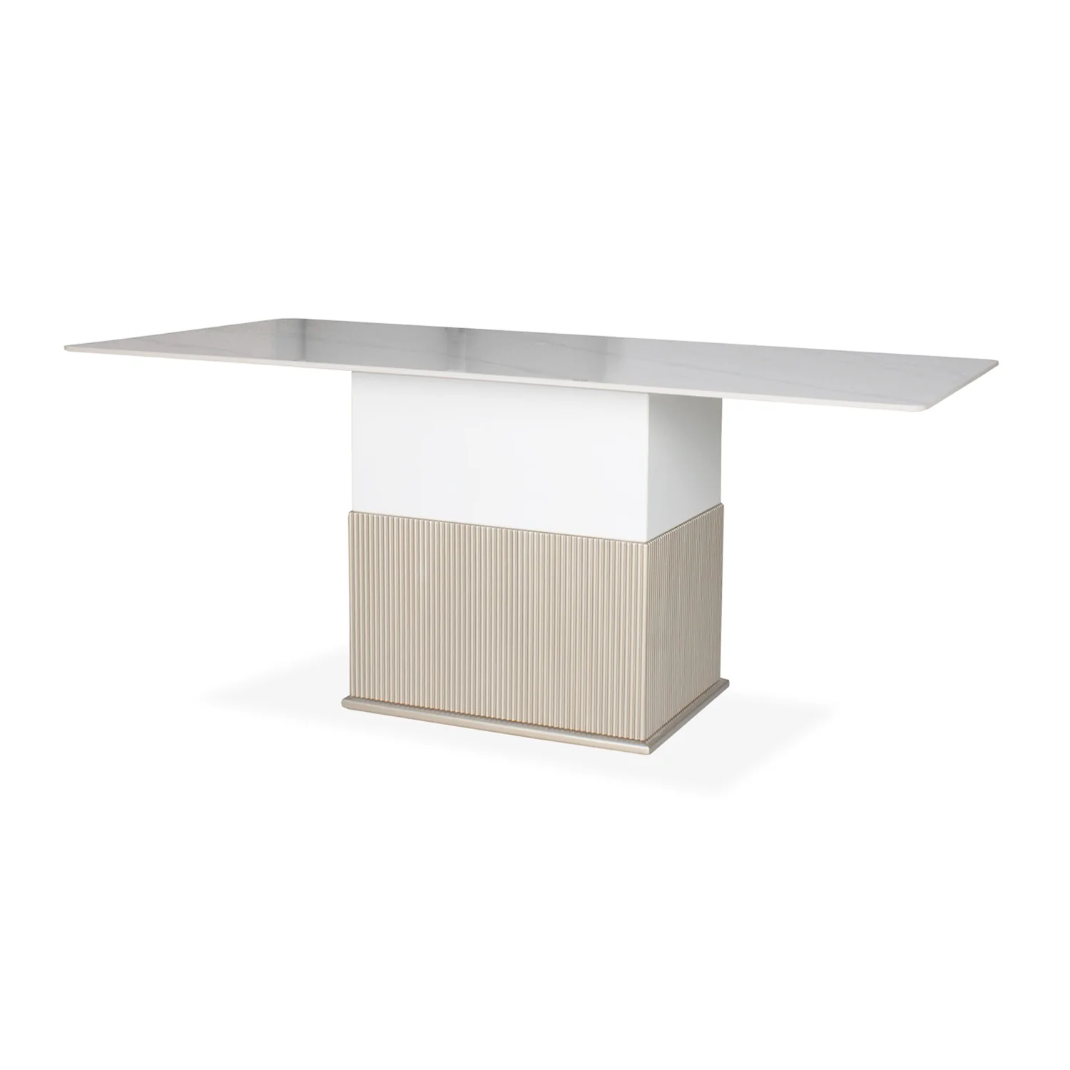 Comedor 6 Puestos Atlanta Eurolino Blanco, Champaña Base Para Vidrio - Image 2