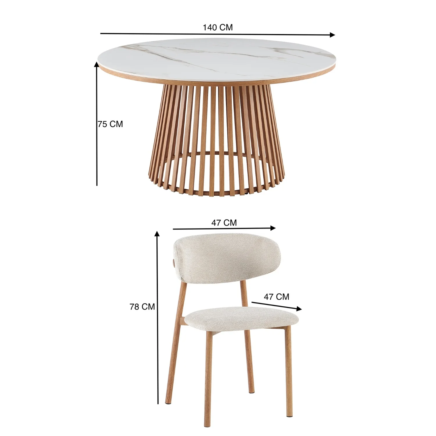 Comedor 6 Puestos Donato Beige, Natural Sinterizado - Image 10