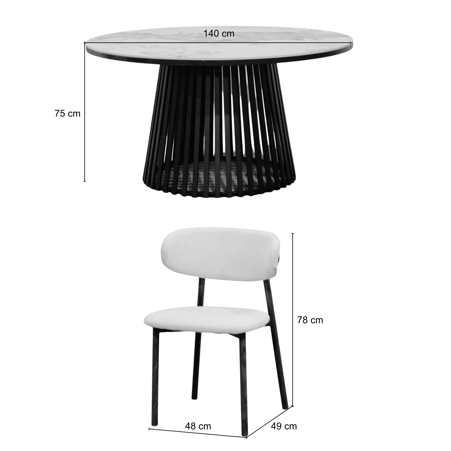Comedor 6 Puestos Donato Beige, Negro - Image 7