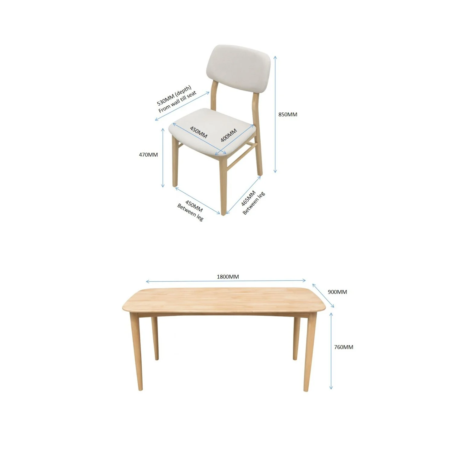 Comedor 6 Puestos Gales Natural, Beige - Image 7
