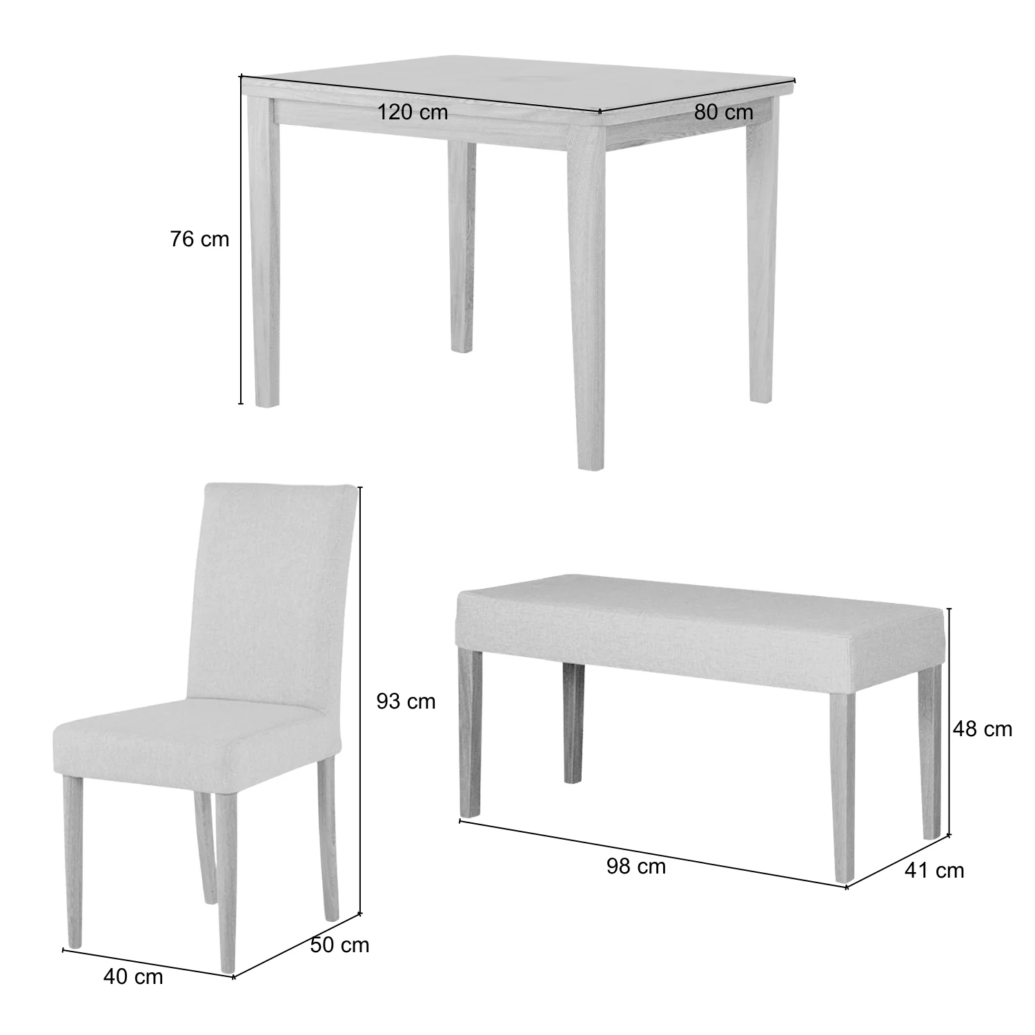 Comedor 6 Puestos Line Eurolino Marfil, Natural 4 Sillas + Butaca - Image 6