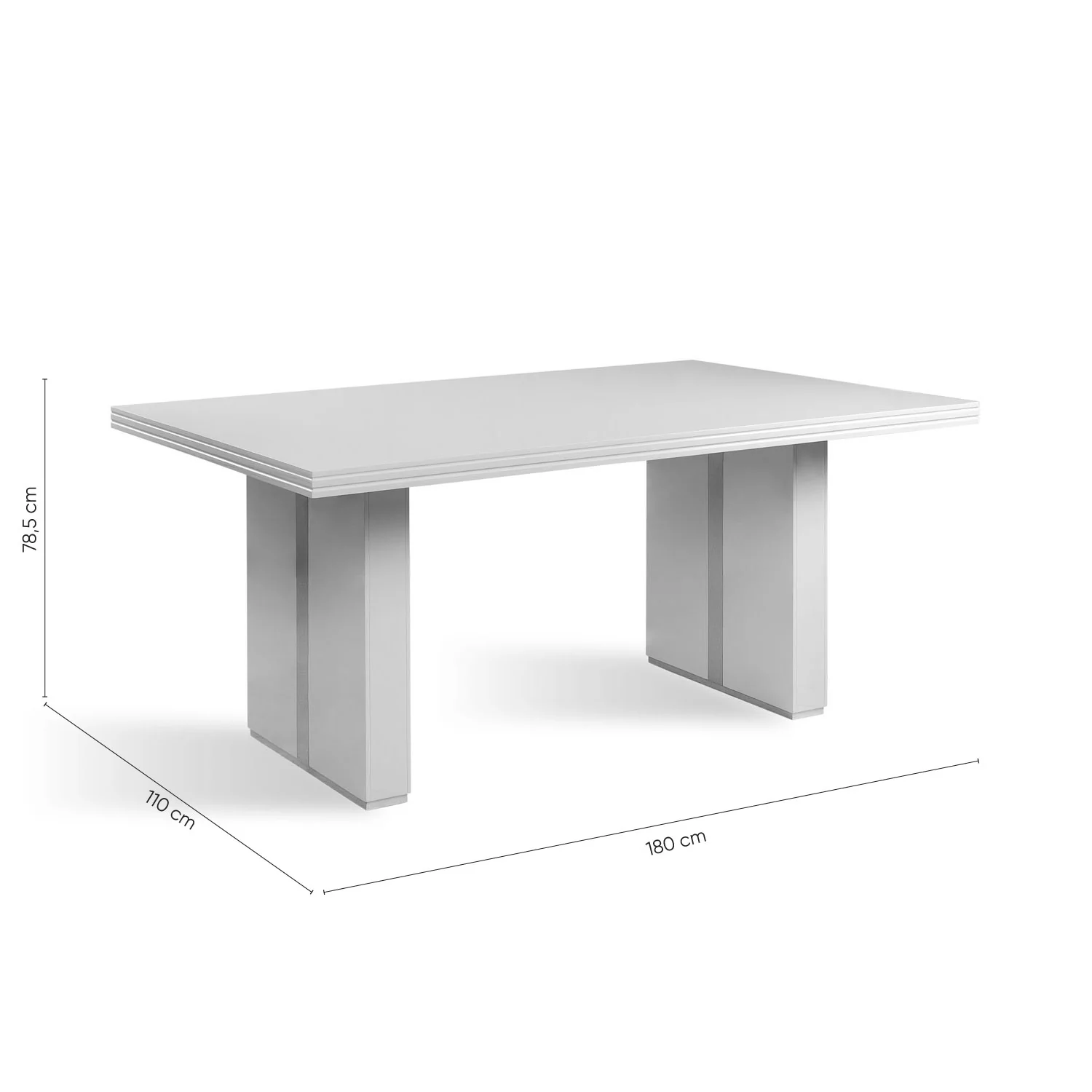 Comedor 6 Puestos Marcus Eurolino Blanco Puro, Champaña - Image 12