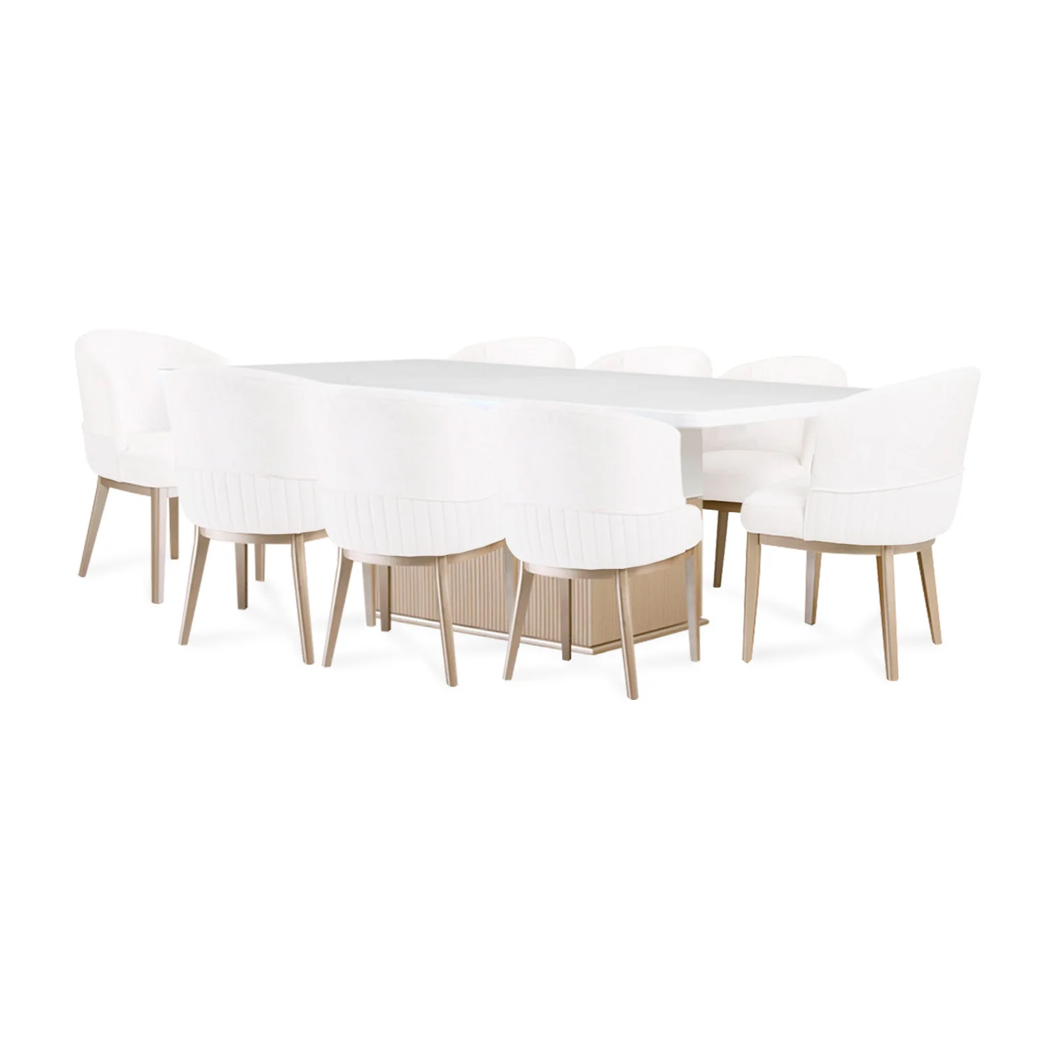 Comedor 8 Puestos Atlanta Eurolino Blanco, Champaña