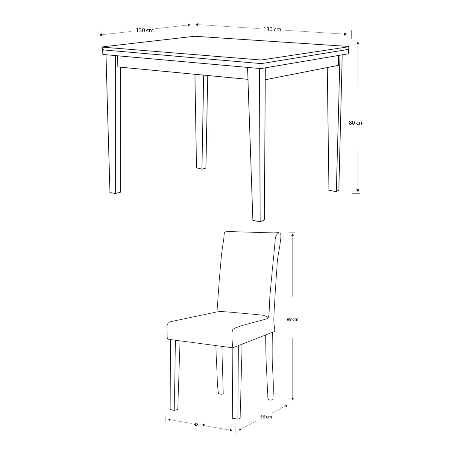 Comedor 8 Puestos Walcot Eurolino Blanco, Champaña - Image 3