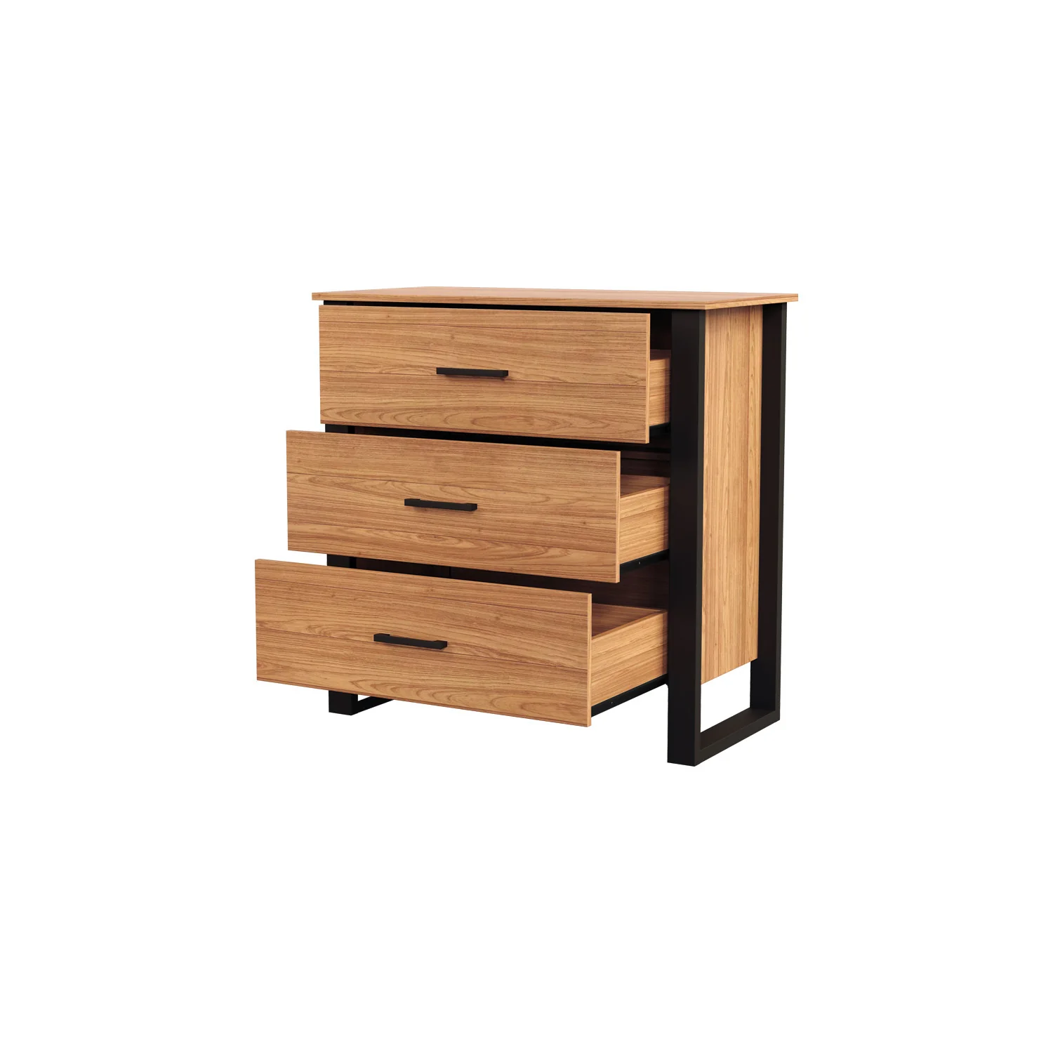Comoda Cox 89.5X89X44.5 Natural, Negro - Image 4
