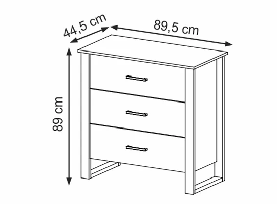 Comoda Cox 89.5X89X44.5 Natural, Negro - Image 5