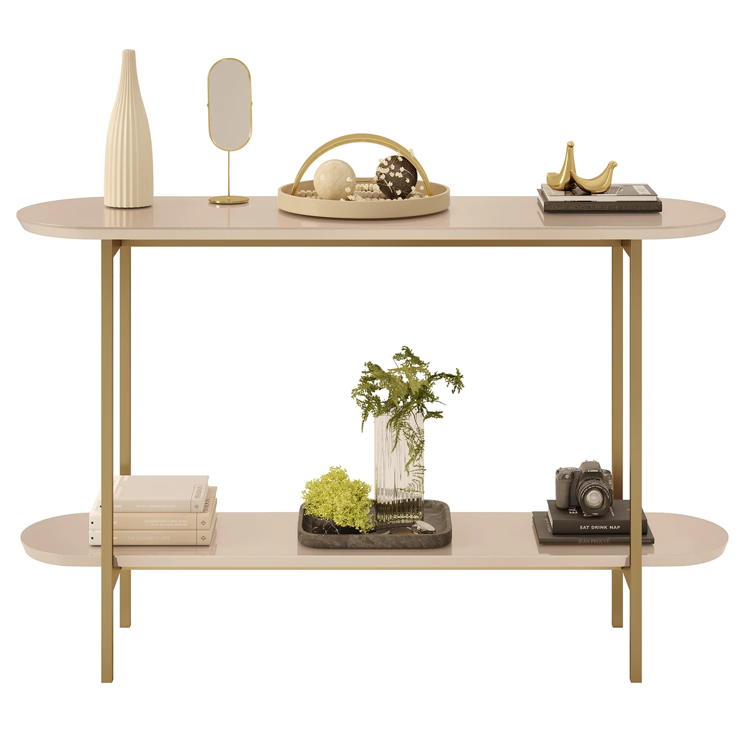 Consola Charlot Off White, Dorado - Image 3