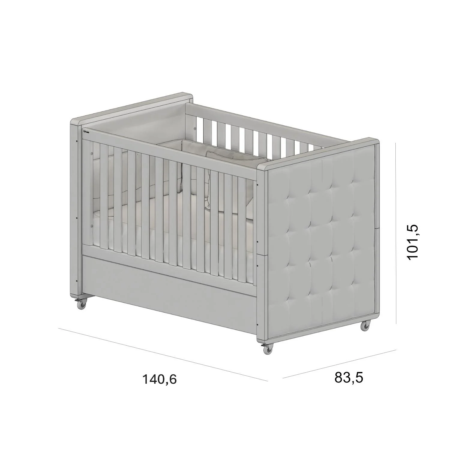 Cuna Arezzo Natural, Off White - Image 7