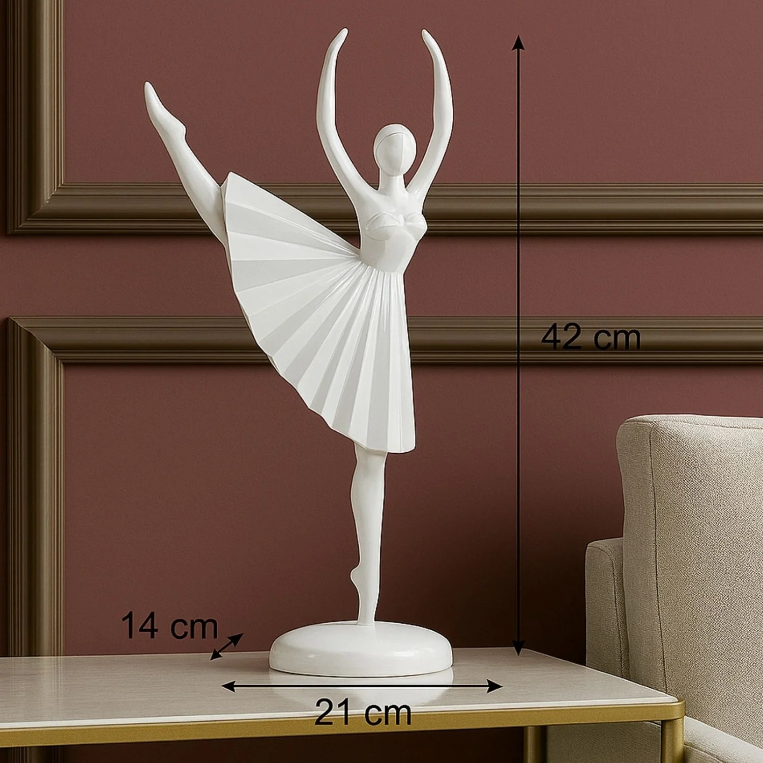 Figura 21X14X42 Bailarina Blanca F243 - Image 4
