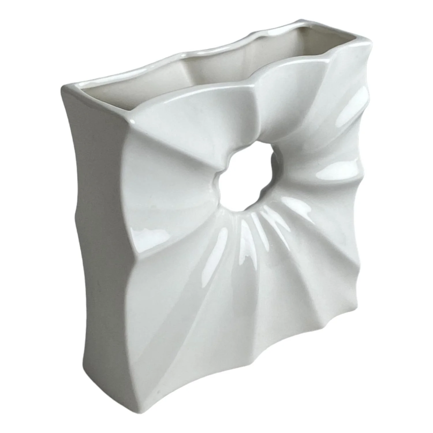 Jarron 18X6.50X18.5 Blanco Orificio F243