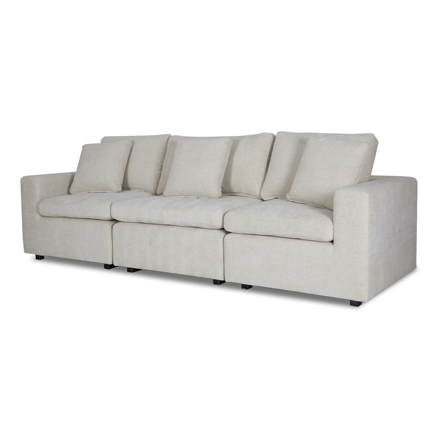 Juego de Sala Creta Velvet Impetu Beige, Negro 240 Mts - Image 3