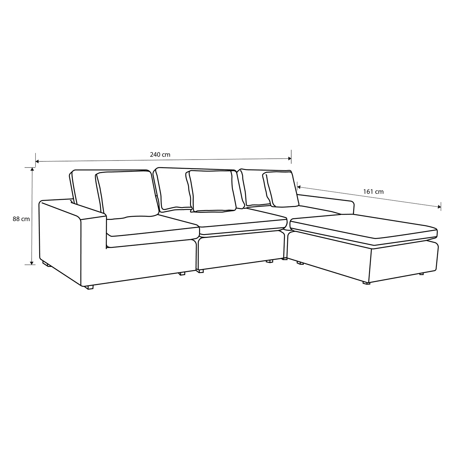Juego de Sala Creta Velvet Impetu Plata, Negro 240 Mts - Image 5