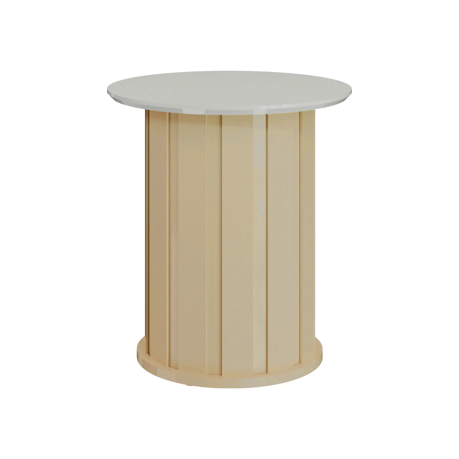 Mesa Auxiliar Amy 50X55 Off White, Champaña