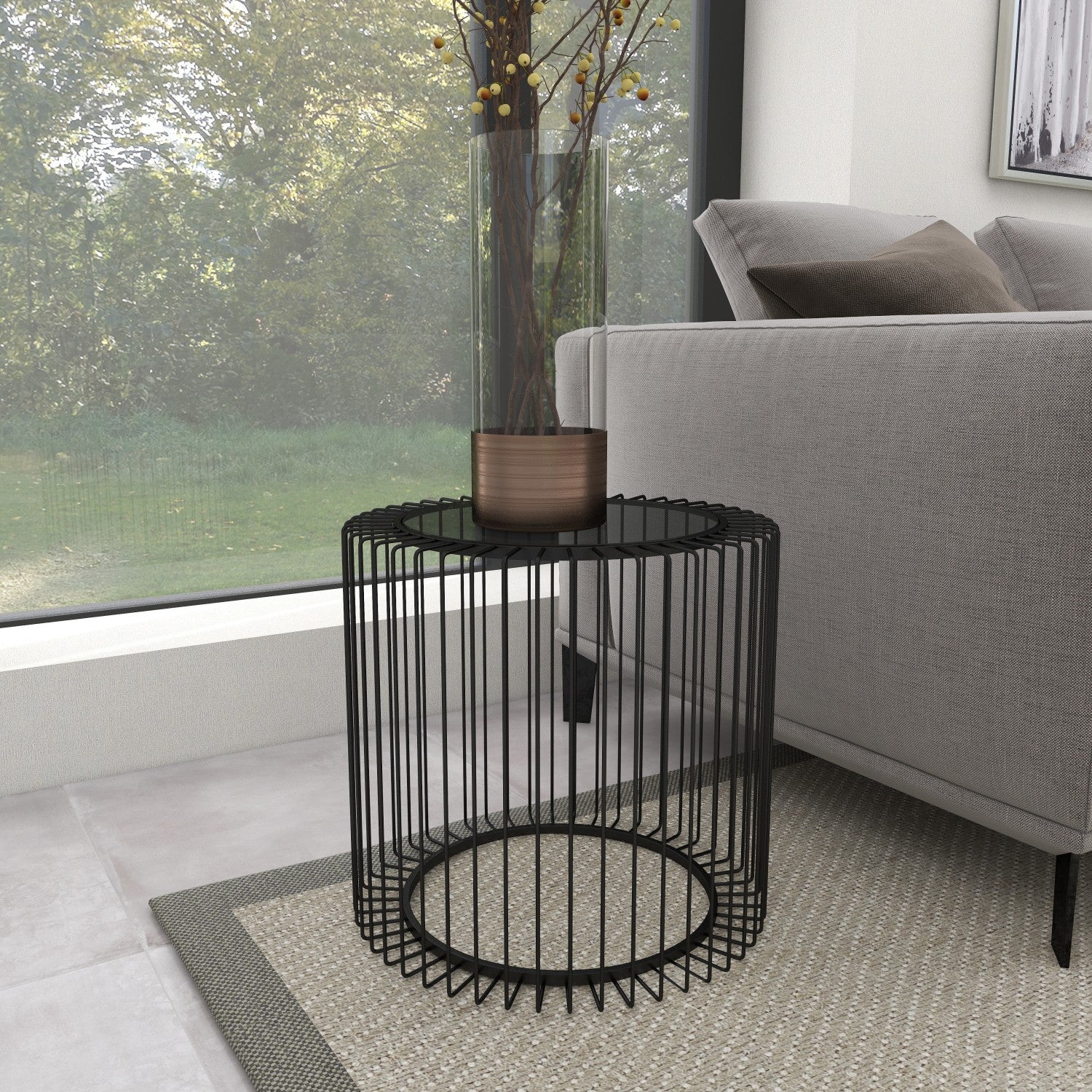 Mesa Auxiliar Fler 50X50X48 Negro Metal - Image 2