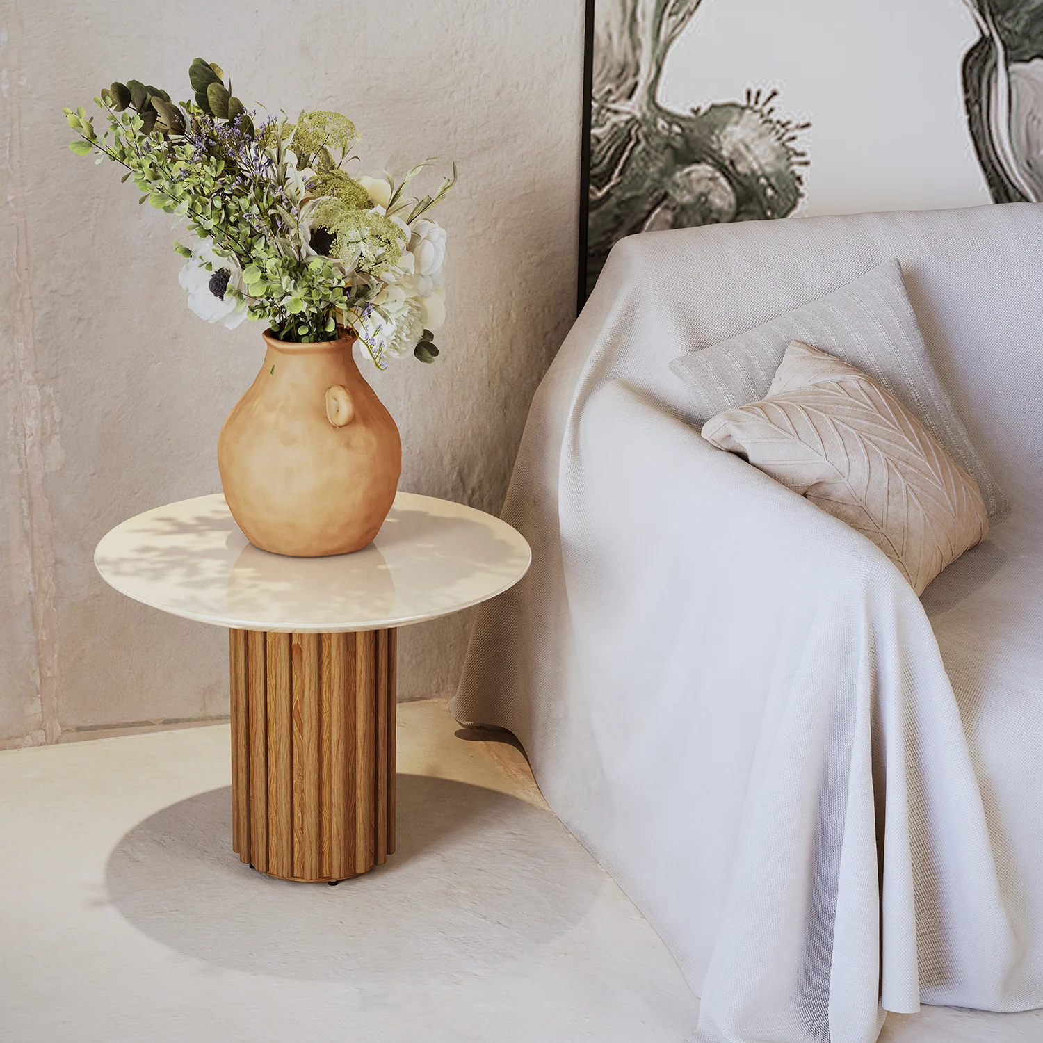 Mesa Auxiliar Vera Natural, Off White 55X43X55 - Image 2