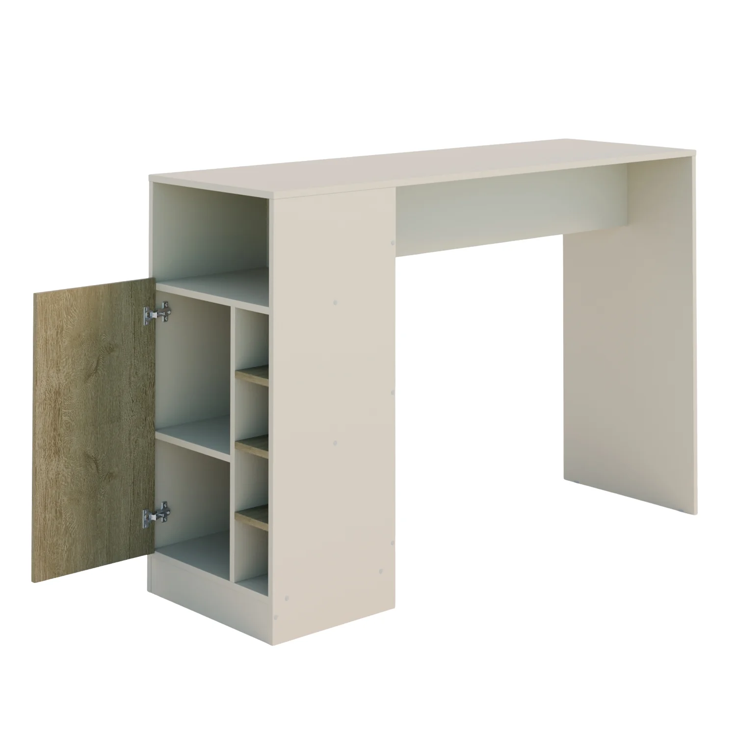 Mesa Bar Auxiliar Capri 136X92X45 Off White, Natural - Image 4