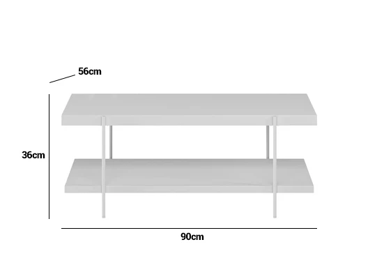 Mesa Centro Ash  Off White, Champaña - Image 4