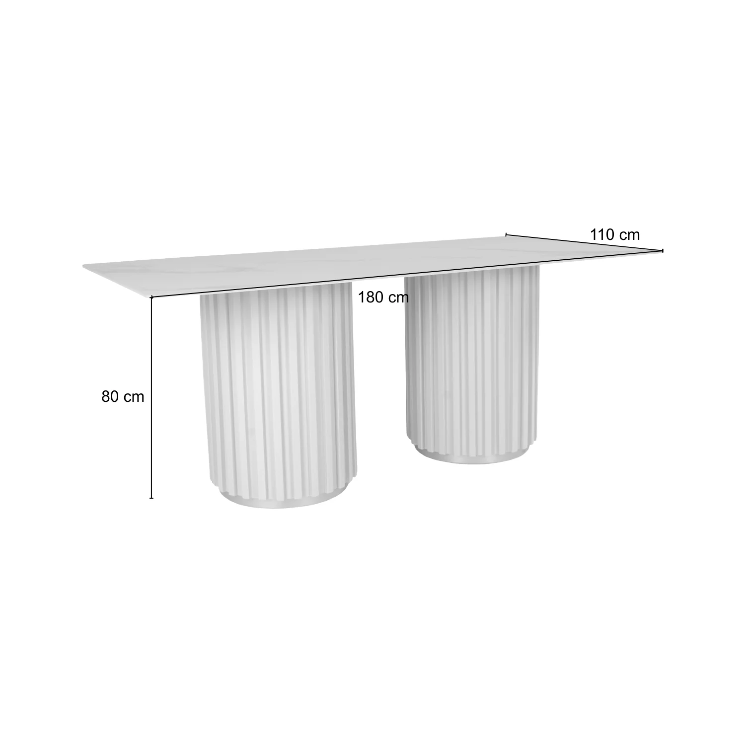 Mesa Comedor 6 Puestos Nicole Off White, Champaña, Base Para Vidrio - Image 4