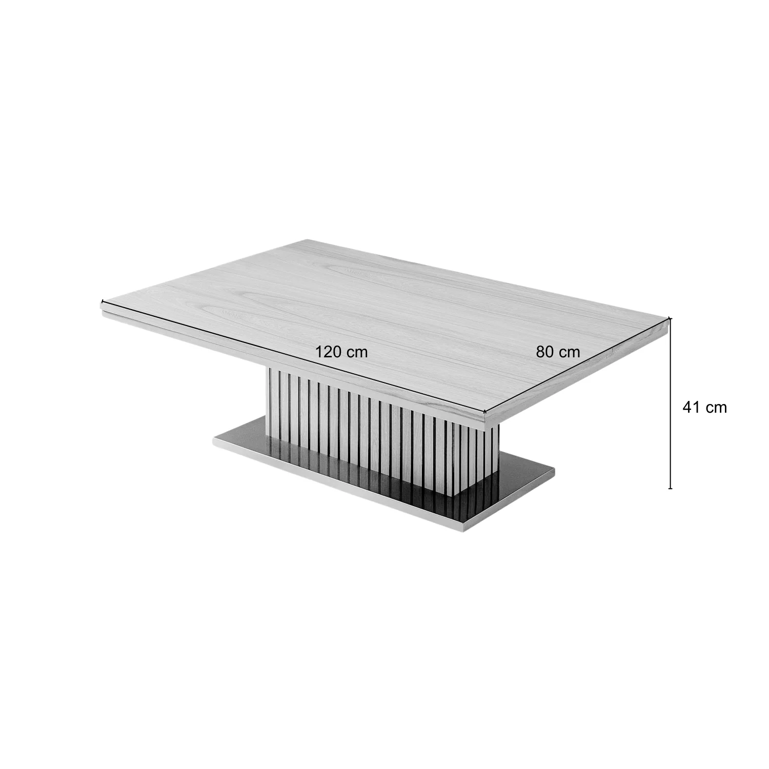 Mesa De Centro Berlin 40X120X80 Natural, Champaña - Image 4
