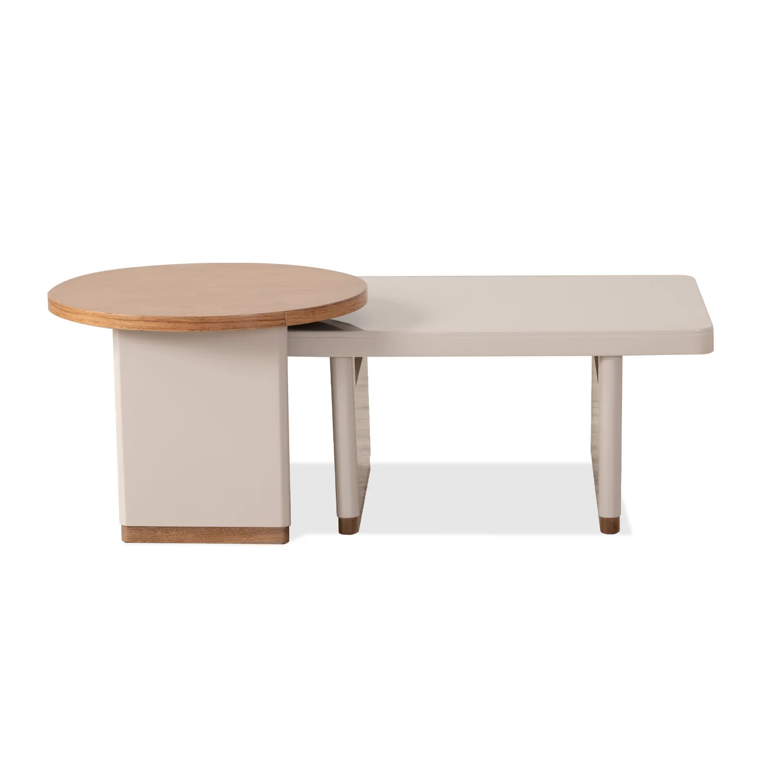 Mesa De Centro Bonn Beige, Natural Circular - Image 3
