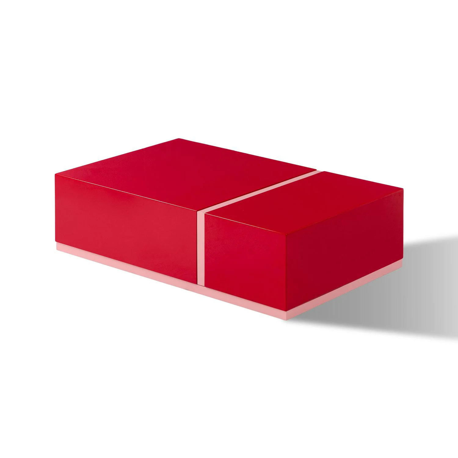 Mesa De Centro Lizzi Roja,Rosa.